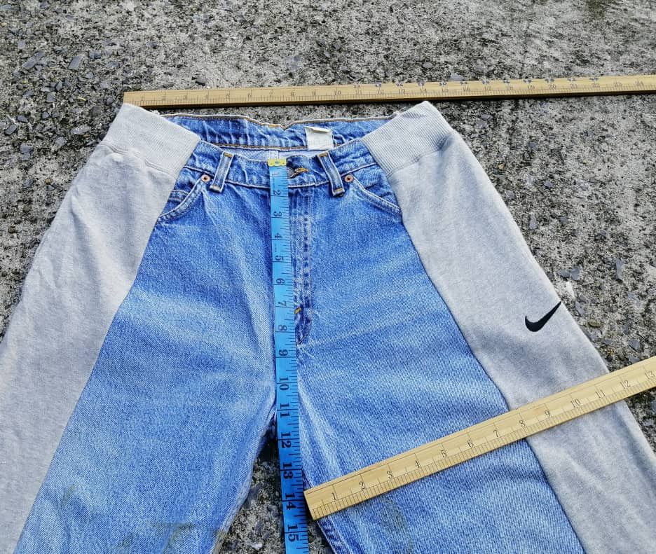 Levi's × Levi's Vintage Clothing Levi's 505 Regular Fit Straight Leg Custom Nike Pants Jeans Size US 30 / EU 46 - 6 Thumbnail