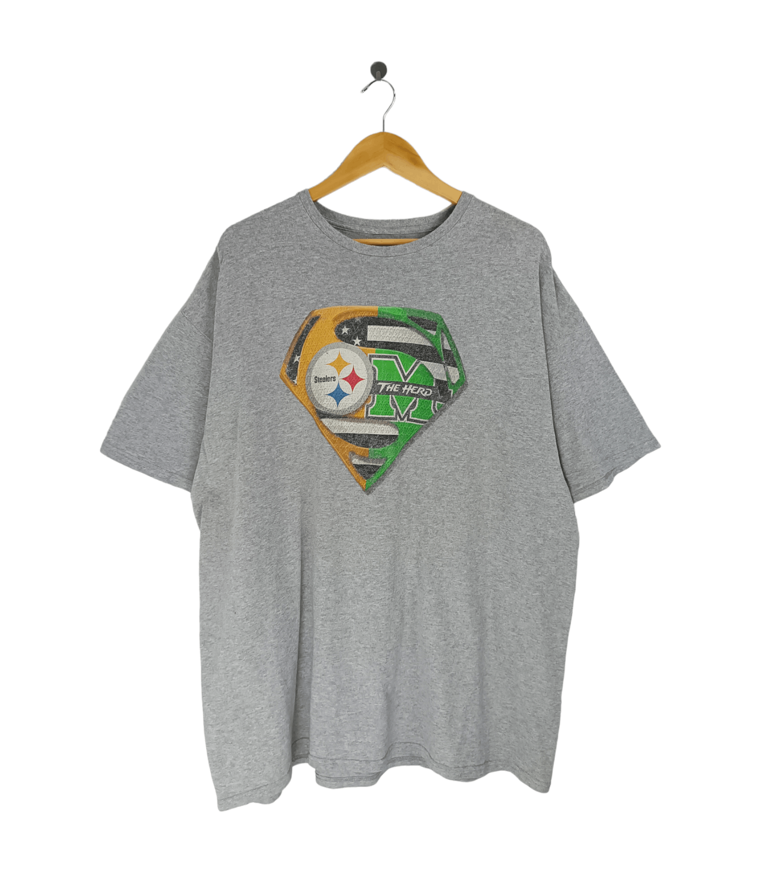 NFL VINTAGE PITSBURGH STEELERS SUPERMAN LOGO VERY RARE TEE Size US XL / EU 56 / 4 - 1 Thumbnail
