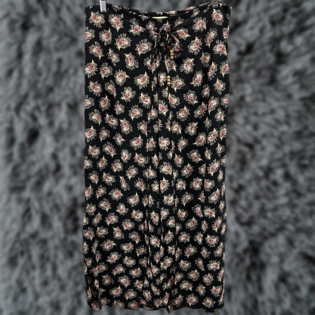 Vintage Denim & Supply Ralph Lauren Pants Women L Wrap Wide-Leg Floral Elastic Waist Size 36" / US 14 / IT 50 - 1 Thumbnail