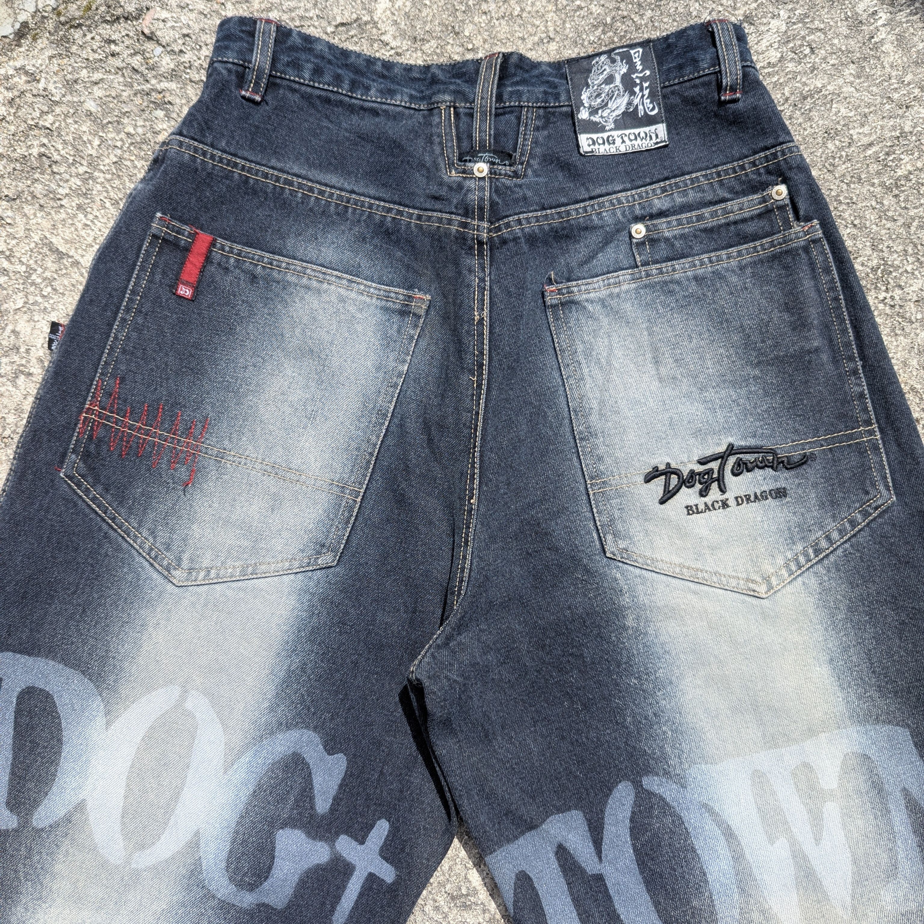 Dogtown × Vintage Vintage Dog Town Black Dragon Skate Baggy Jean Pants Size US 30 / EU 46 - 3 Thumbnail