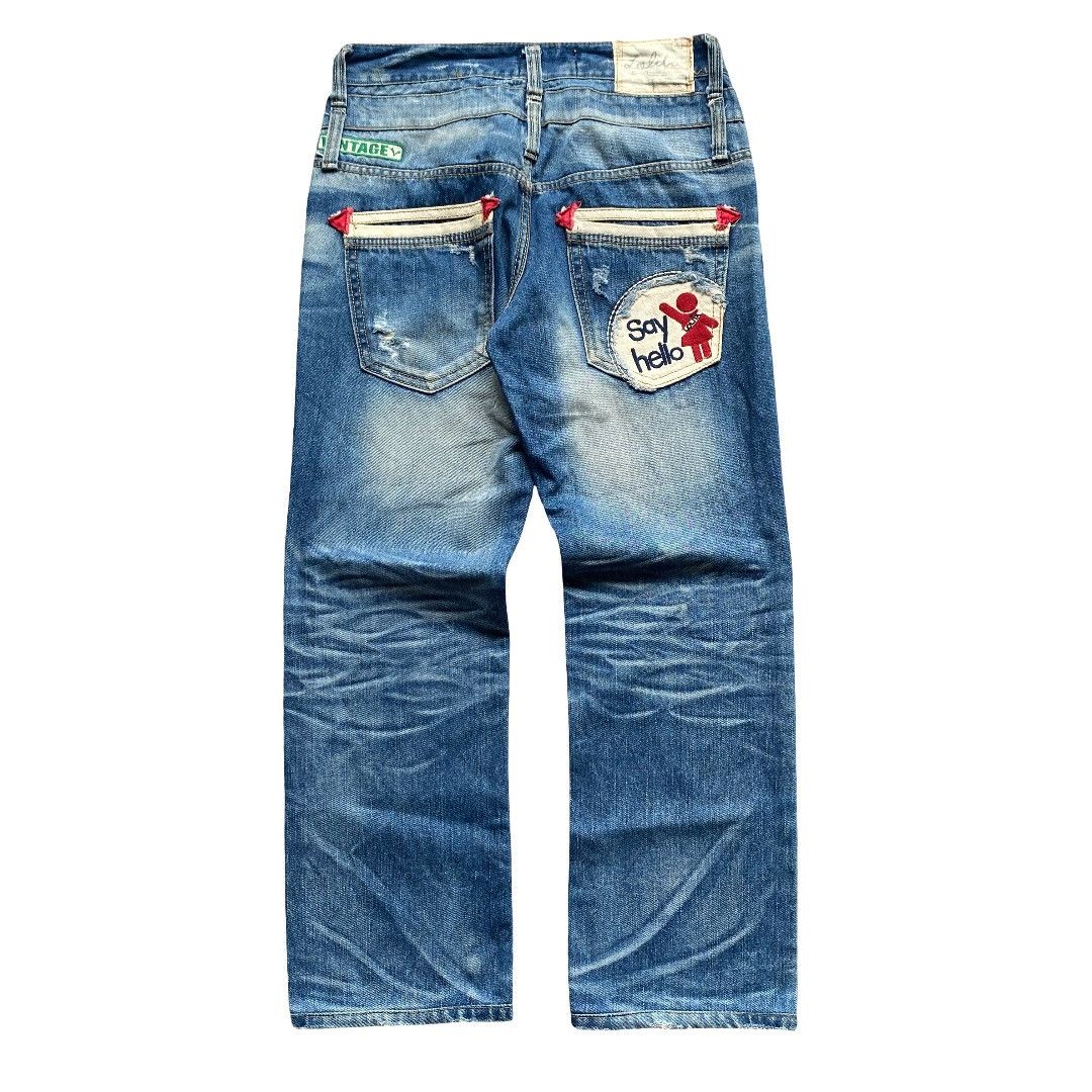 Japanese Brand YOSHIMOTO NARA x LOLITA Vintage Distressed Denim Jeans Size US 31 - 1 Thumbnail