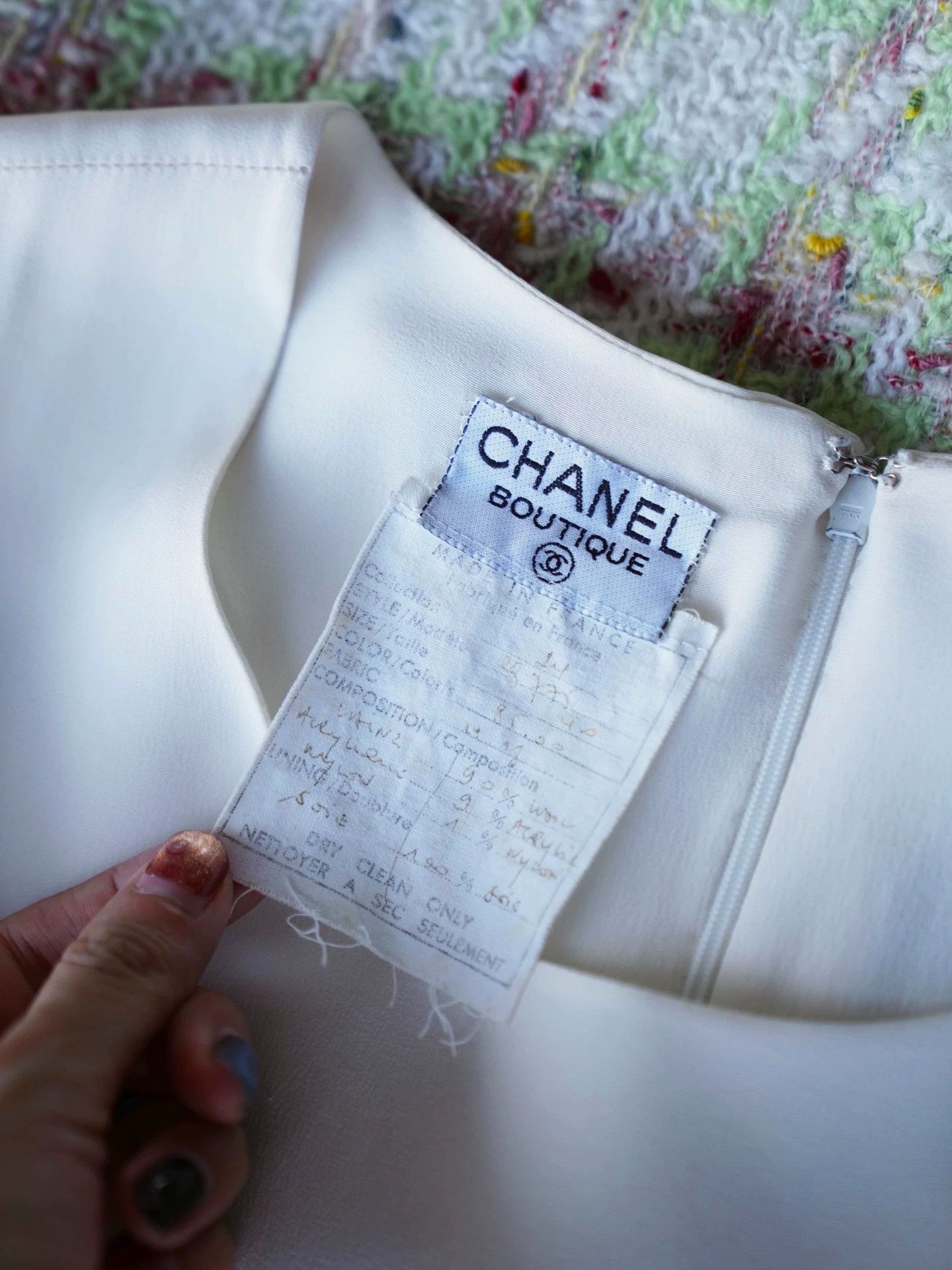 Chanel Chanel Vintage Silk Wool Tweed Panelled Dress FR40 Size M / US 6-8 / IT 42-44 - 8 Thumbnail
