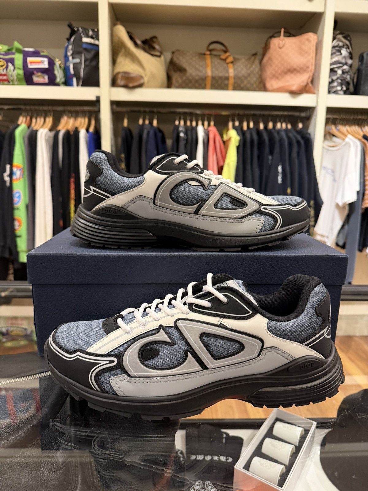 Dior Dior B30 Technical Mesh - Blue Grey Size US 12 / EU 45 - 1 Thumbnail