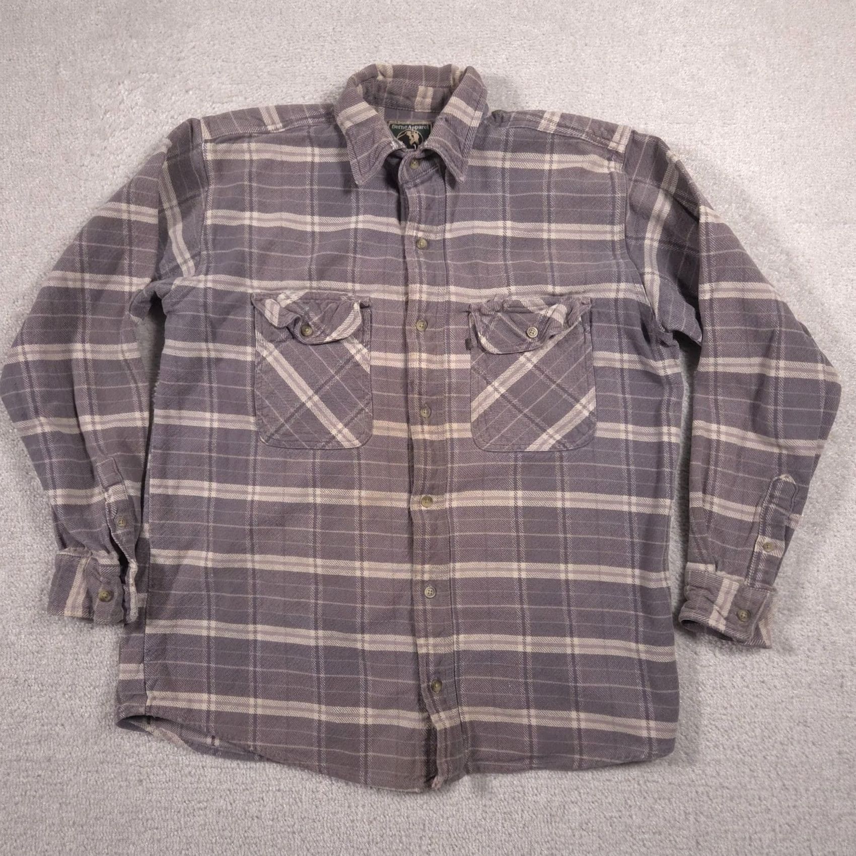 Vintage Berne Apparel Shirt Mens Medium Gray Plaid Flannel Button Front Workwear Size US M / EU 48-50 / 2 - 2 Thumbnail