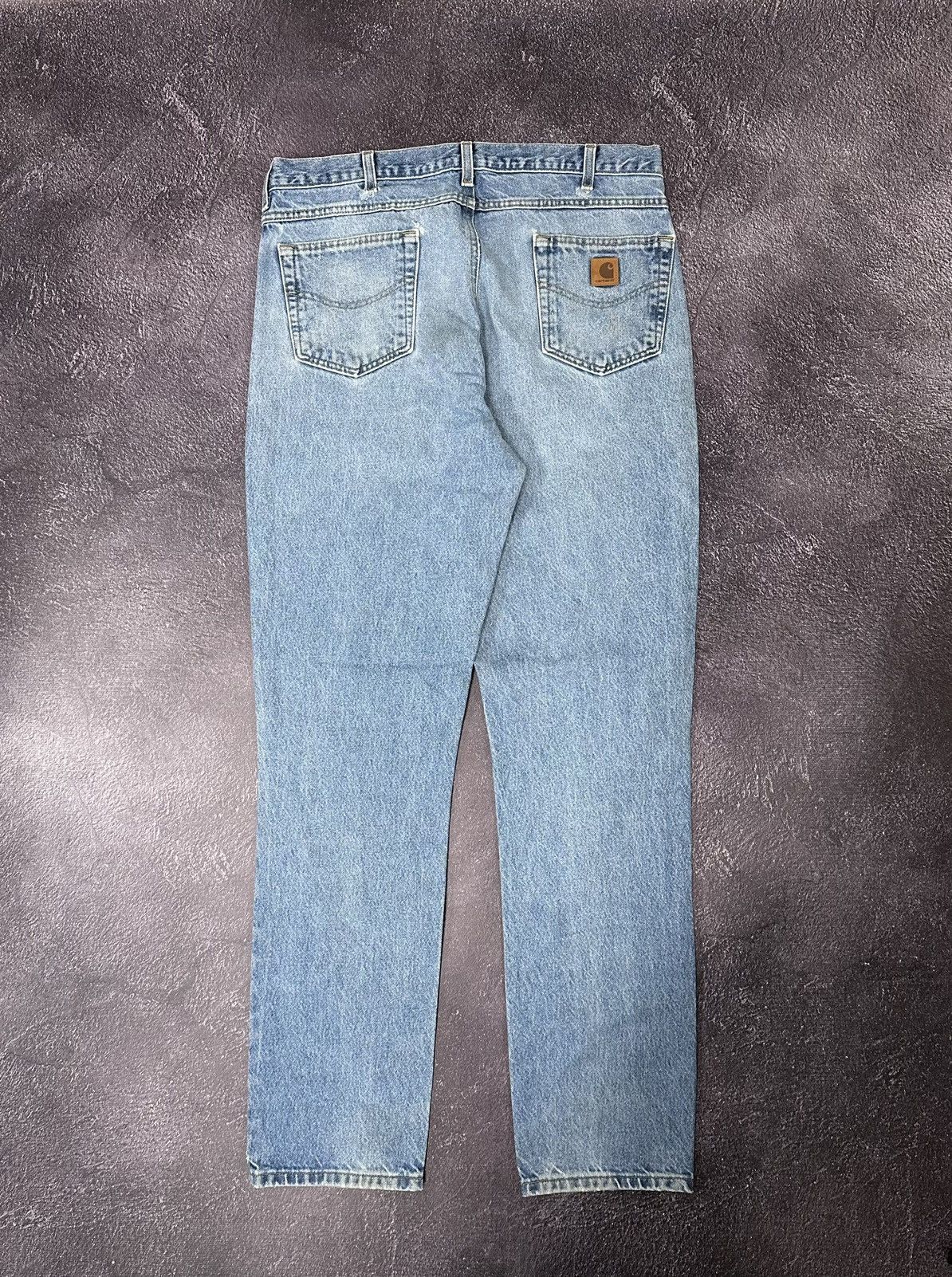 Pre-owned Carhartt X Vintage 90's Carhartt Baggy Work Light Blue Denim Jeans Pants