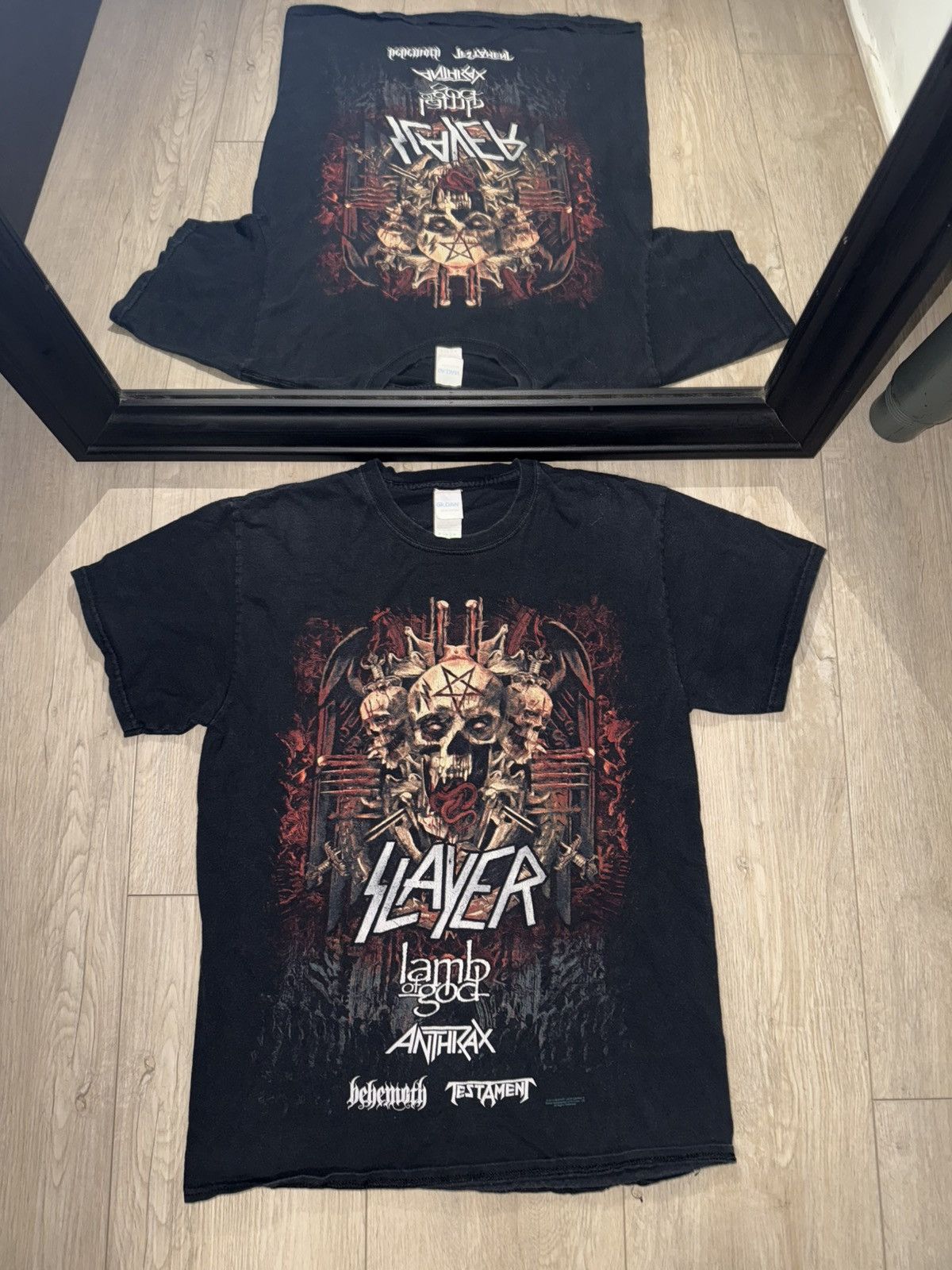 Band Tees × Vintage Vintage / Y2K Slayer World Tour Skull Logo Shirt Size US M / EU 48-50 / 2 - 1 Thumbnail