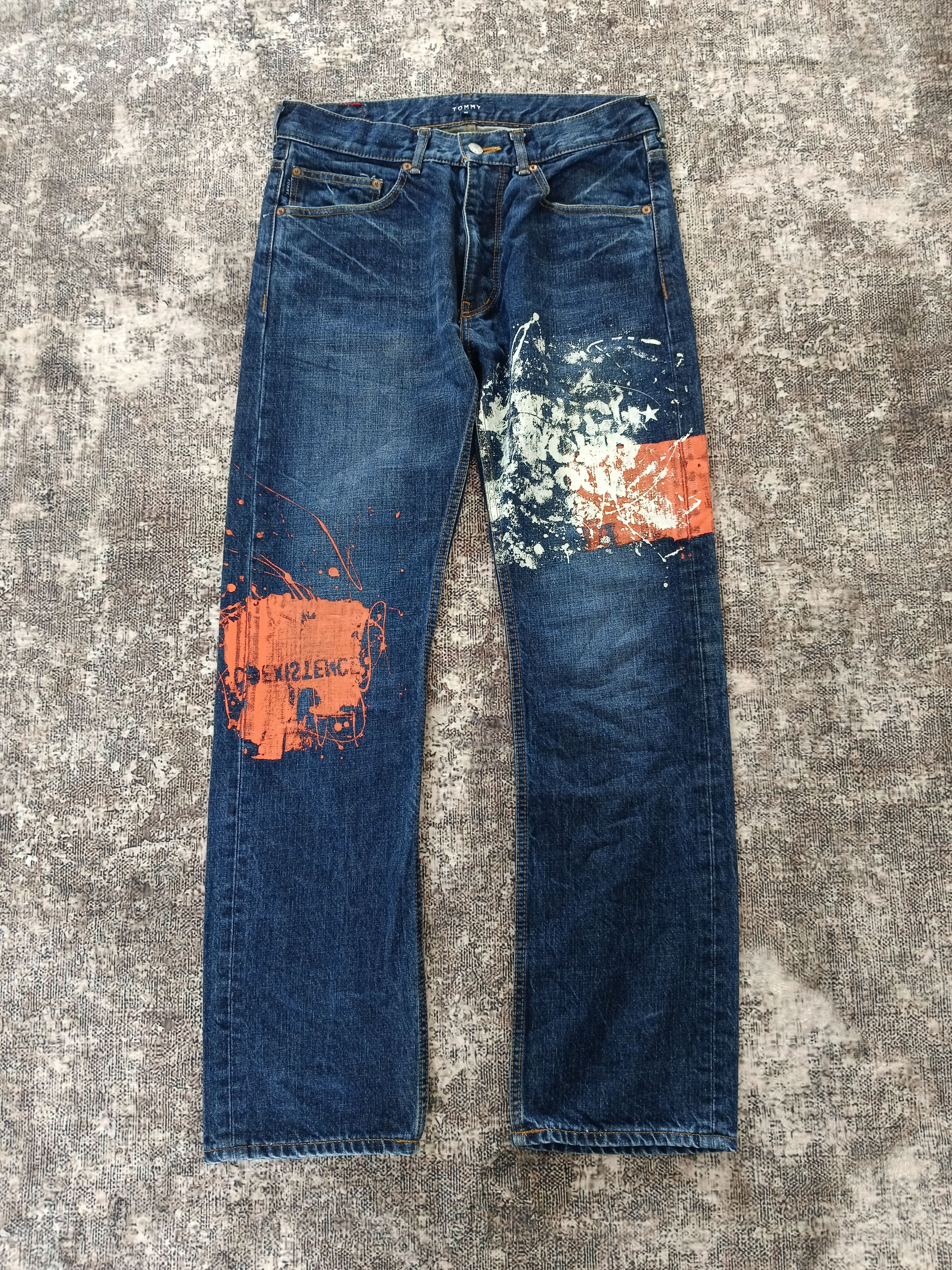 Tommy Hilfiger VINTAGE 90s SPLATTED TOMMY HILFIGER+ DRAGON Size US 32 / EU 48 - 2 Thumbnail