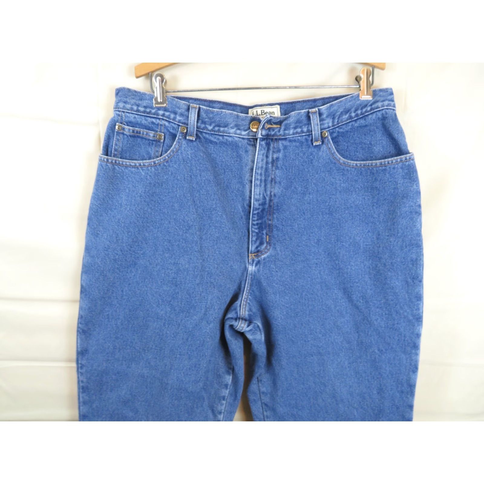 Denime LL Bean Jeans Women 18 Regular Blue Denim Flannel Lined Workwear Jeans Woman 18 Blue LL Bean Jeans Womens Regular Denim Flannel Lined Vintage? Size 40" / US 18 - 3 Thumbnail