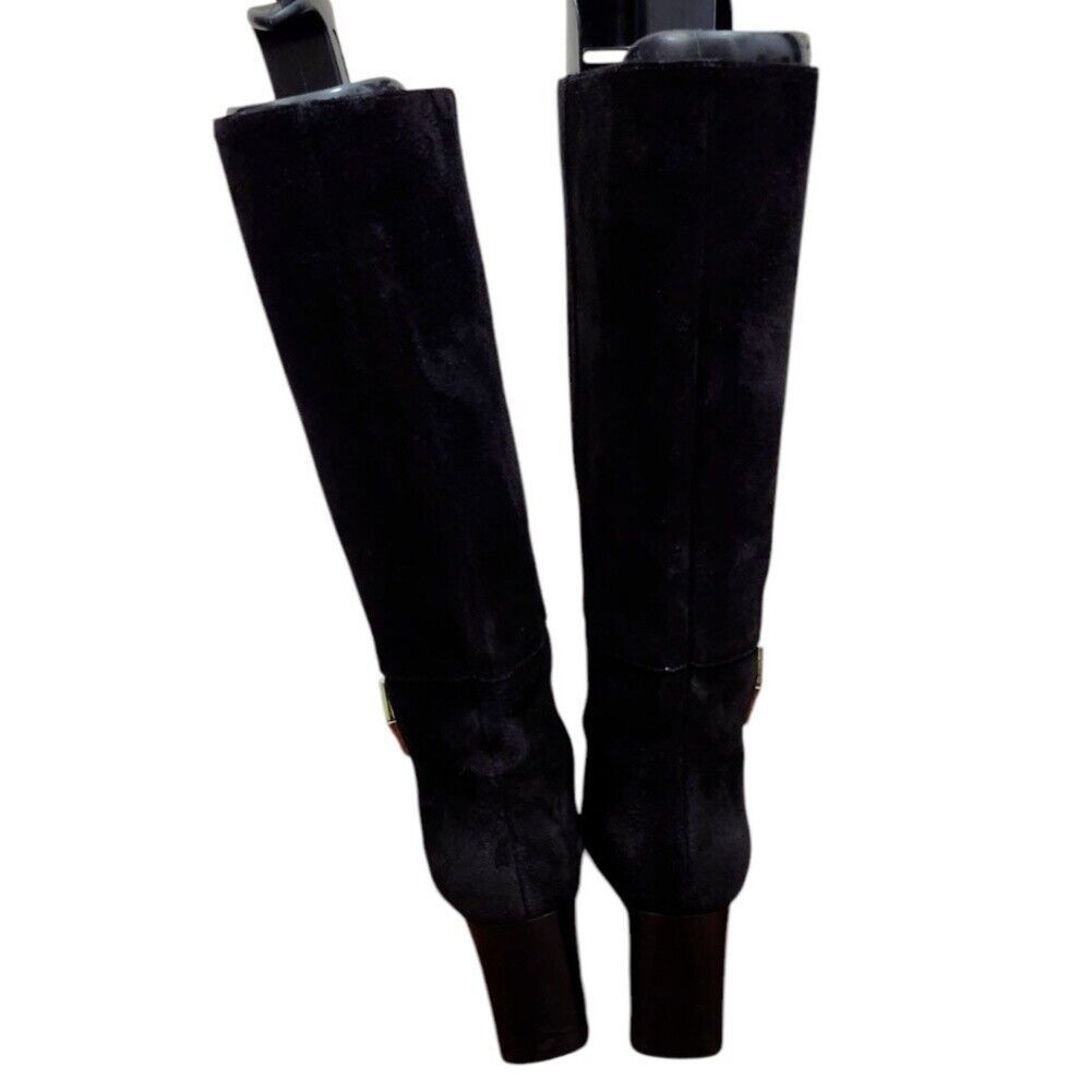 Longchamp Longchamp Roseau Heeled boots Black suede Bamboo logo Size US 7.5 / IT 37.5 - 7 Thumbnail