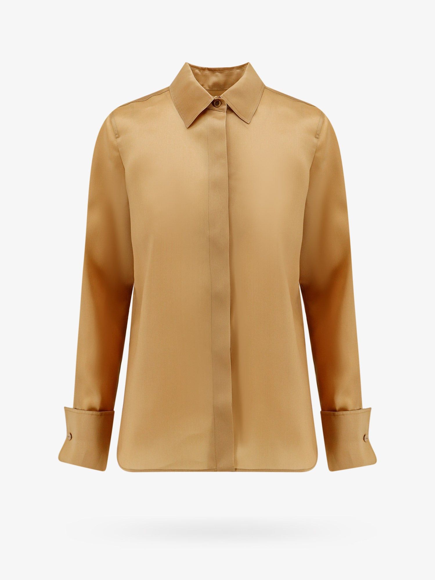 image of Max Mara Nola Woman Brown Shirts, Women's (Size Small)