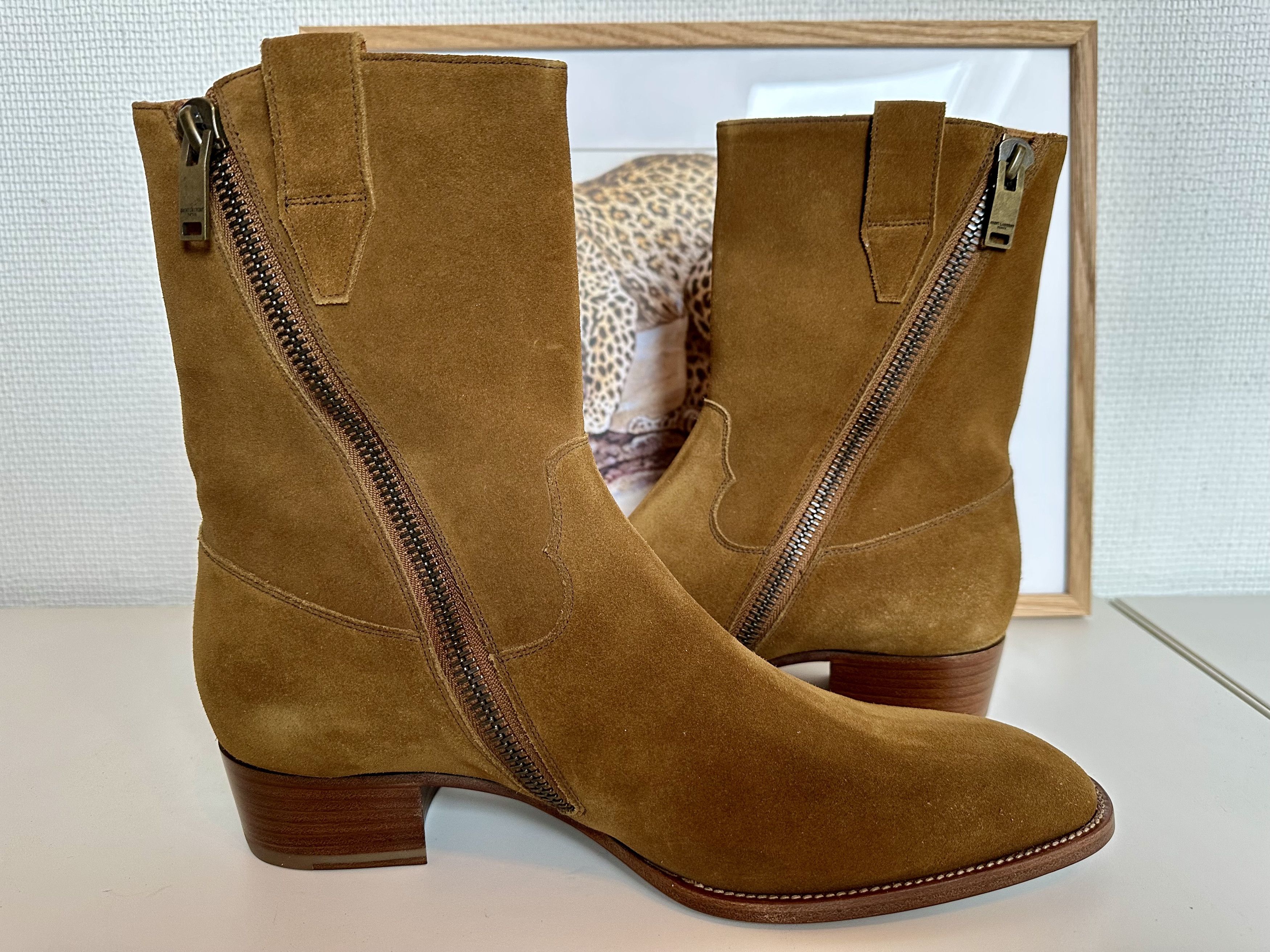 Hedi Slimane × Saint Laurent Paris AW13 OCHRE COWBOY WYATT ROCK BOOTS Size US 9 / EU 42 - 3 Thumbnail