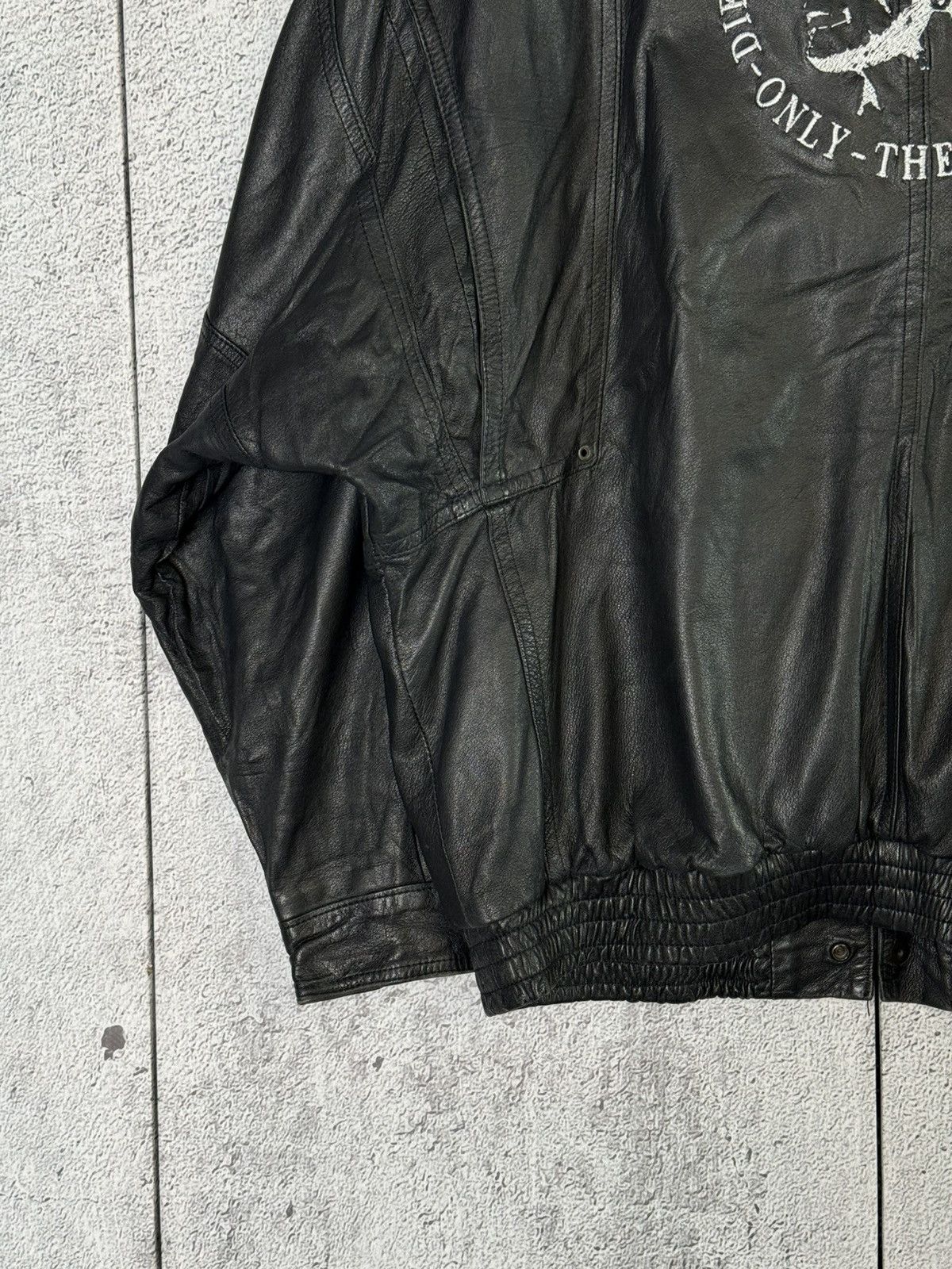 Diesel Diesel Oversized Leather Bomber Jacket Embroidered Big Logo Size US XL / EU 56 / 4 - 4 Thumbnail