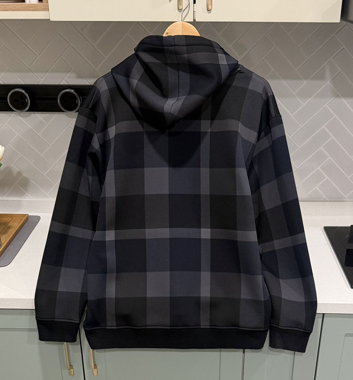 Burberry BURBERRY BLACK LABEL CRESTBRIDGE Black Checked Hoodie Size US L / EU 52-54 / 3 - 4 Thumbnail
