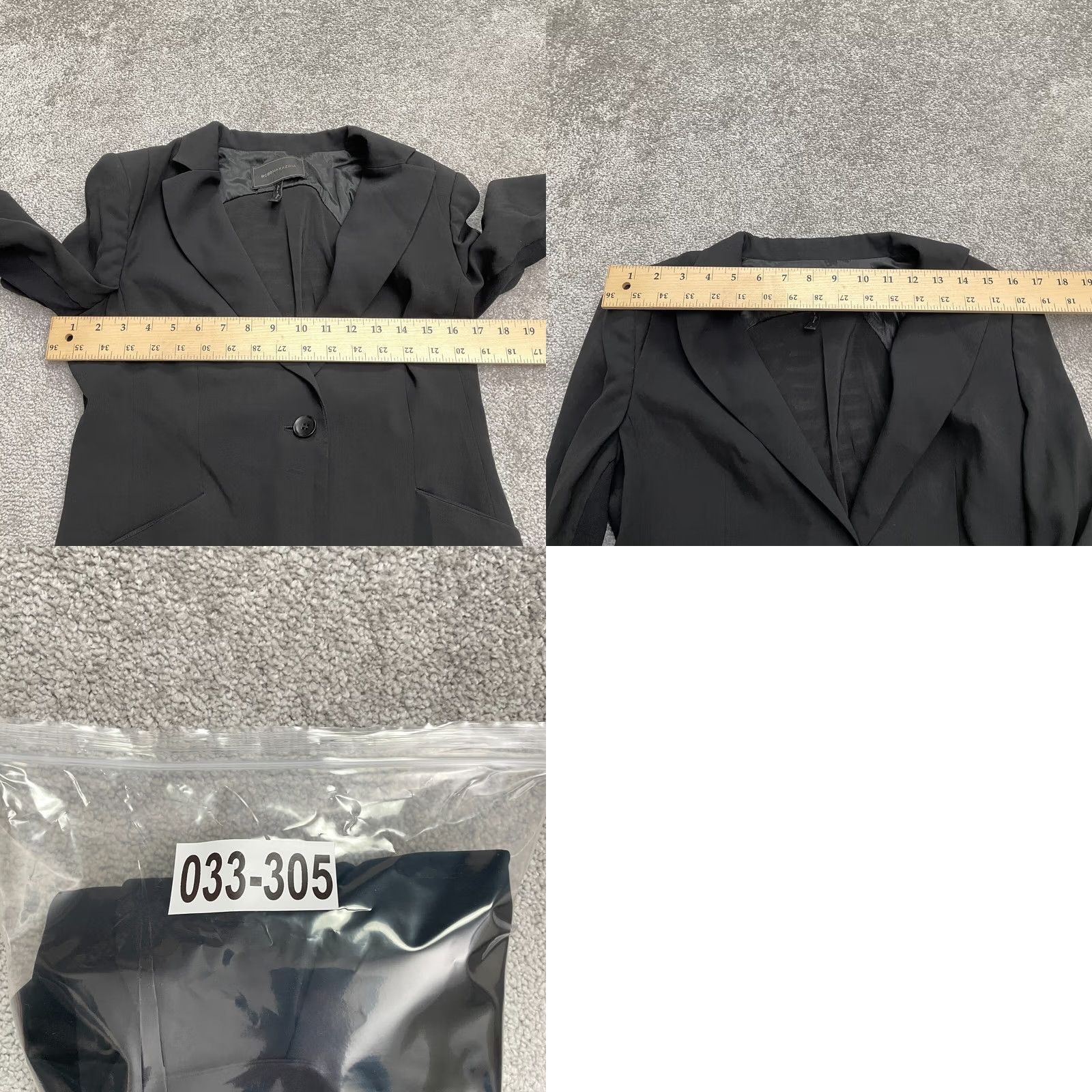 Bcbgmaxazria BCBGmaxazria Blazer Suit Jacket Womens Small Black Knotted Back Padded Shoulders Size S / US 4 / IT 40 - 9 Thumbnail