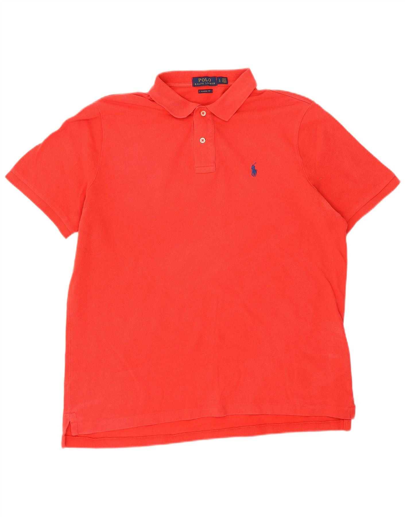 Polo Ralph Lauren Mens Classic Fit Polo Shirt Large Red Cotton Size US XXL / EU 58 / 5 - 1 Thumbnail
