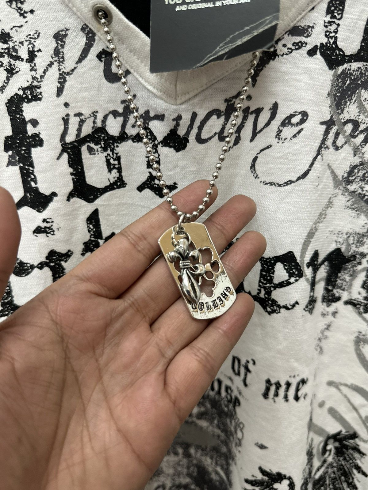 If Six Was Nine Vkei Fashion “Collins” i6w9 Style Necklace Chrome Style Size US M / EU 48-50 / 2 - 3 Thumbnail
