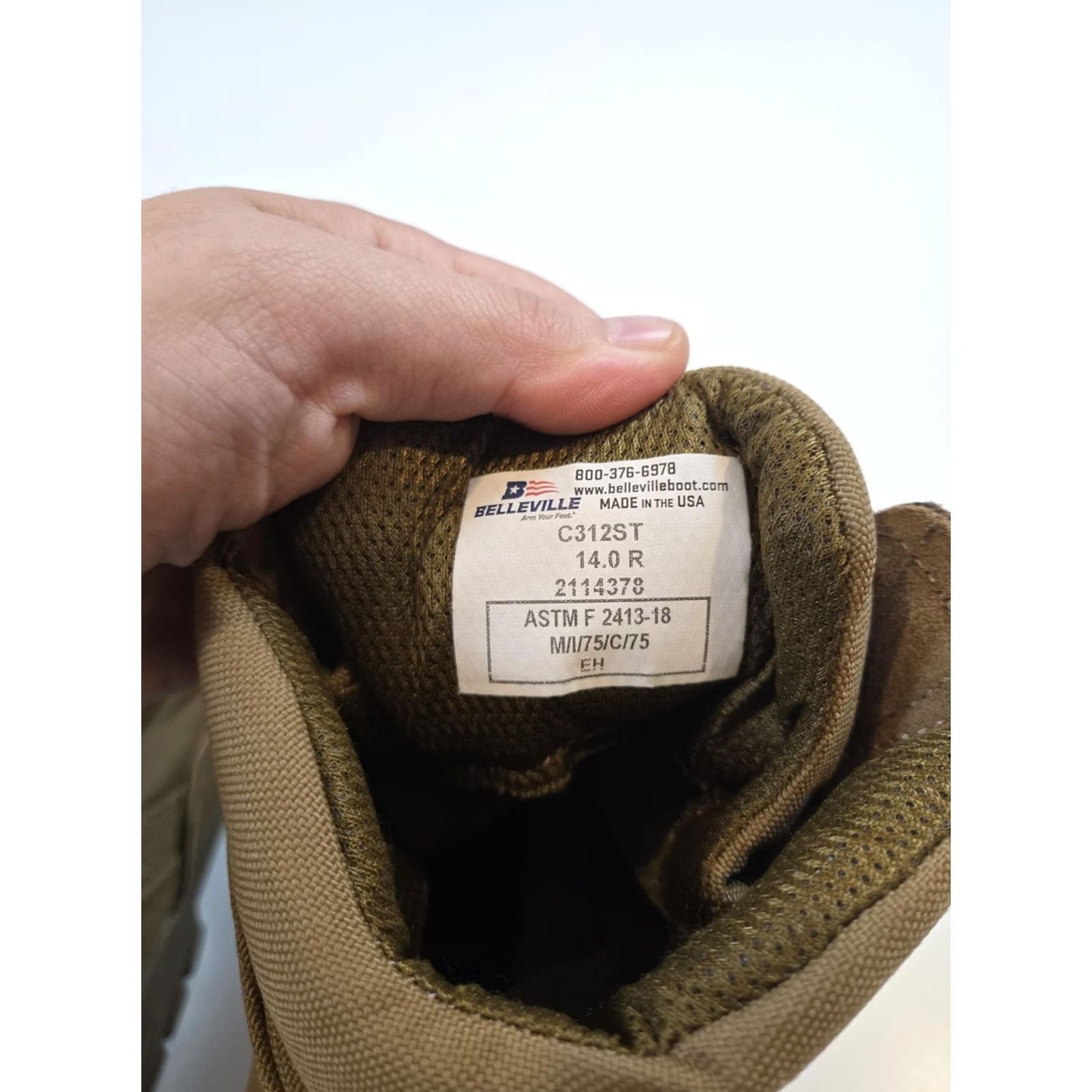 Vintage BELLEVILLE Hot Weather Steel Toe TACTICAL BOOTS Men’s Size 14 R Coyote Brown Size US 14 / EU 47 - 7 Thumbnail