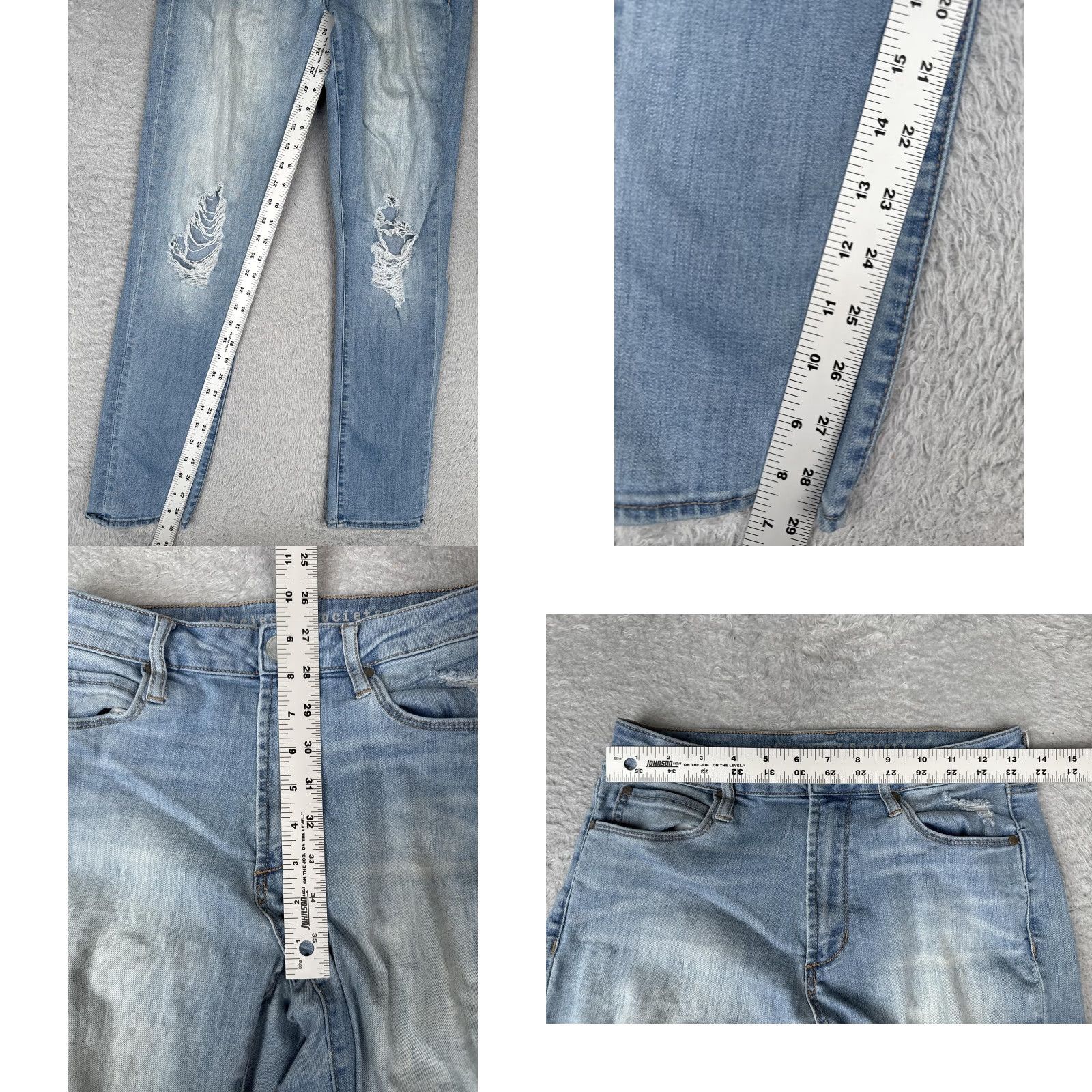 Vintage VINTAGE Articles Of Society Jeans Womens 26 Distressed Mid Rise Light Wash City Slim Size 26" / US 2 / IT 38 - 8 Thumbnail