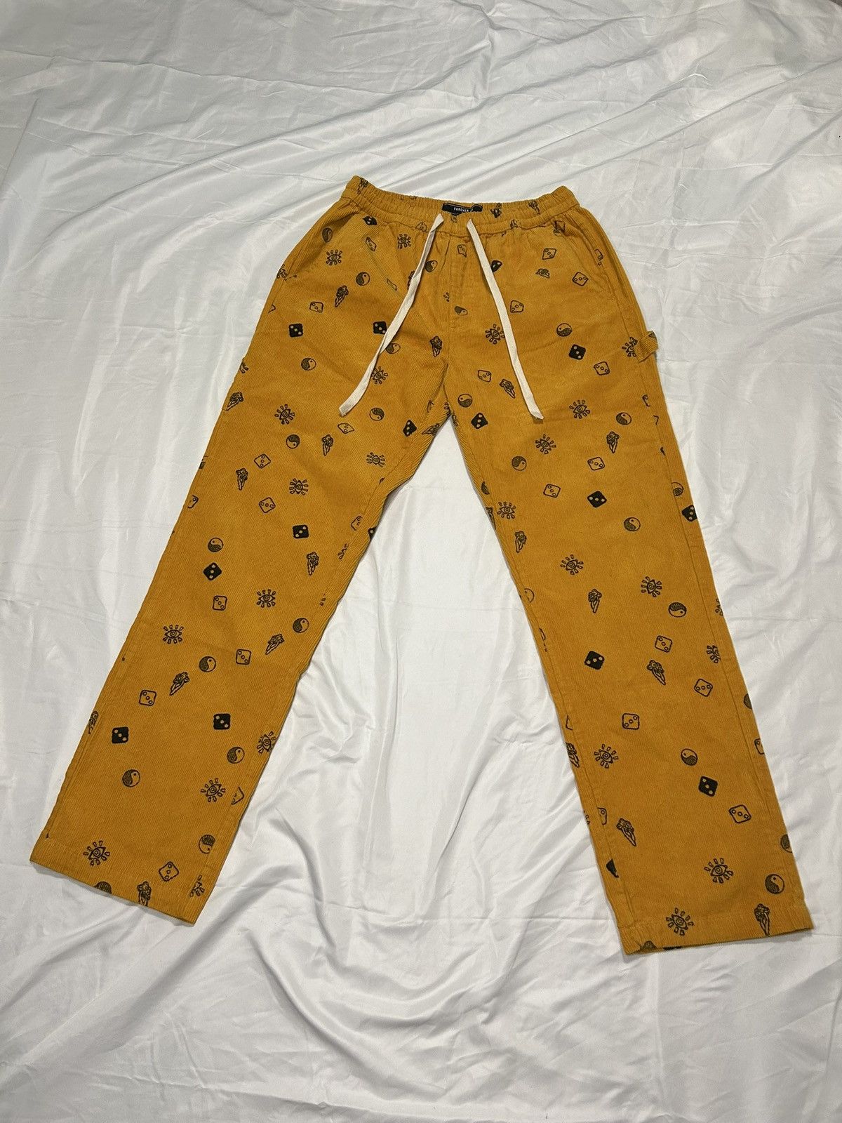 Forever 21 YELLOW CORDUROY STREETWEAR PANTS Size US 32 / EU 48 - 1 Thumbnail