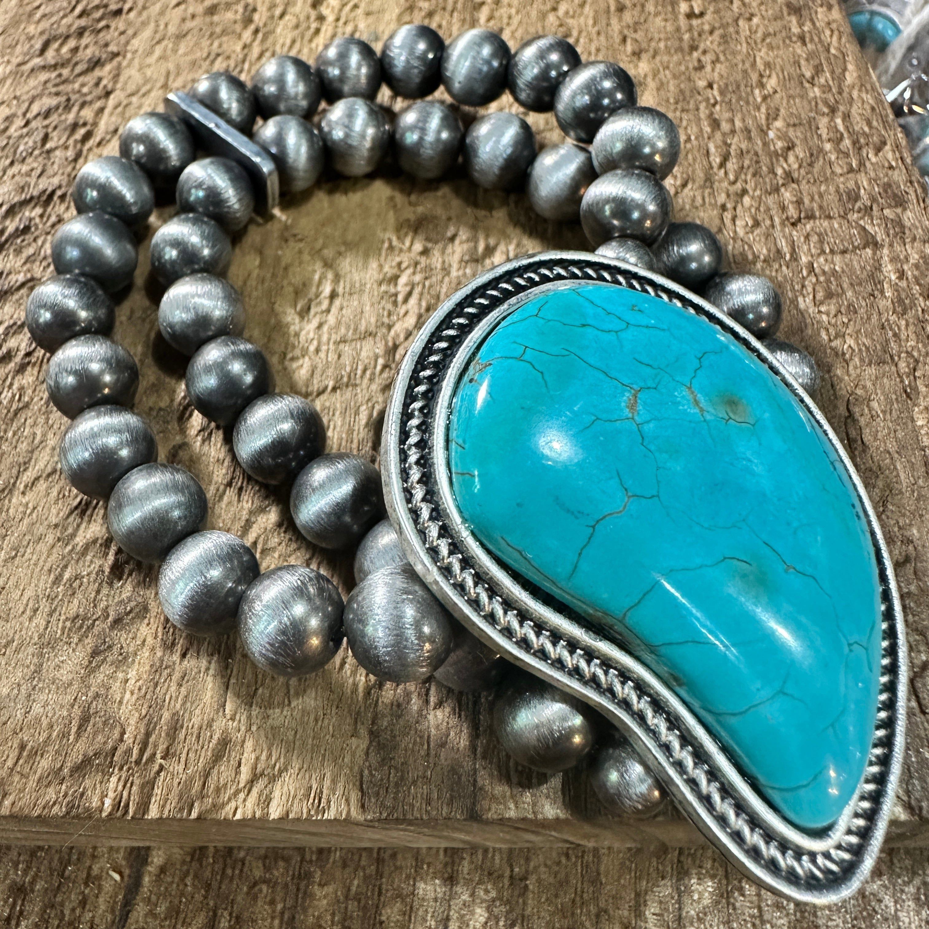 Other Handmade Turquoise Stretch Beaded Bracelet for Fashion Lover Size ONE SIZE - 1 Thumbnail