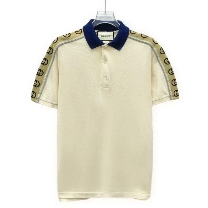 Gucci Gucci Beige Double G Logo Polo Shirt Size US XS / EU 42 / 0 - 1 Thumbnail