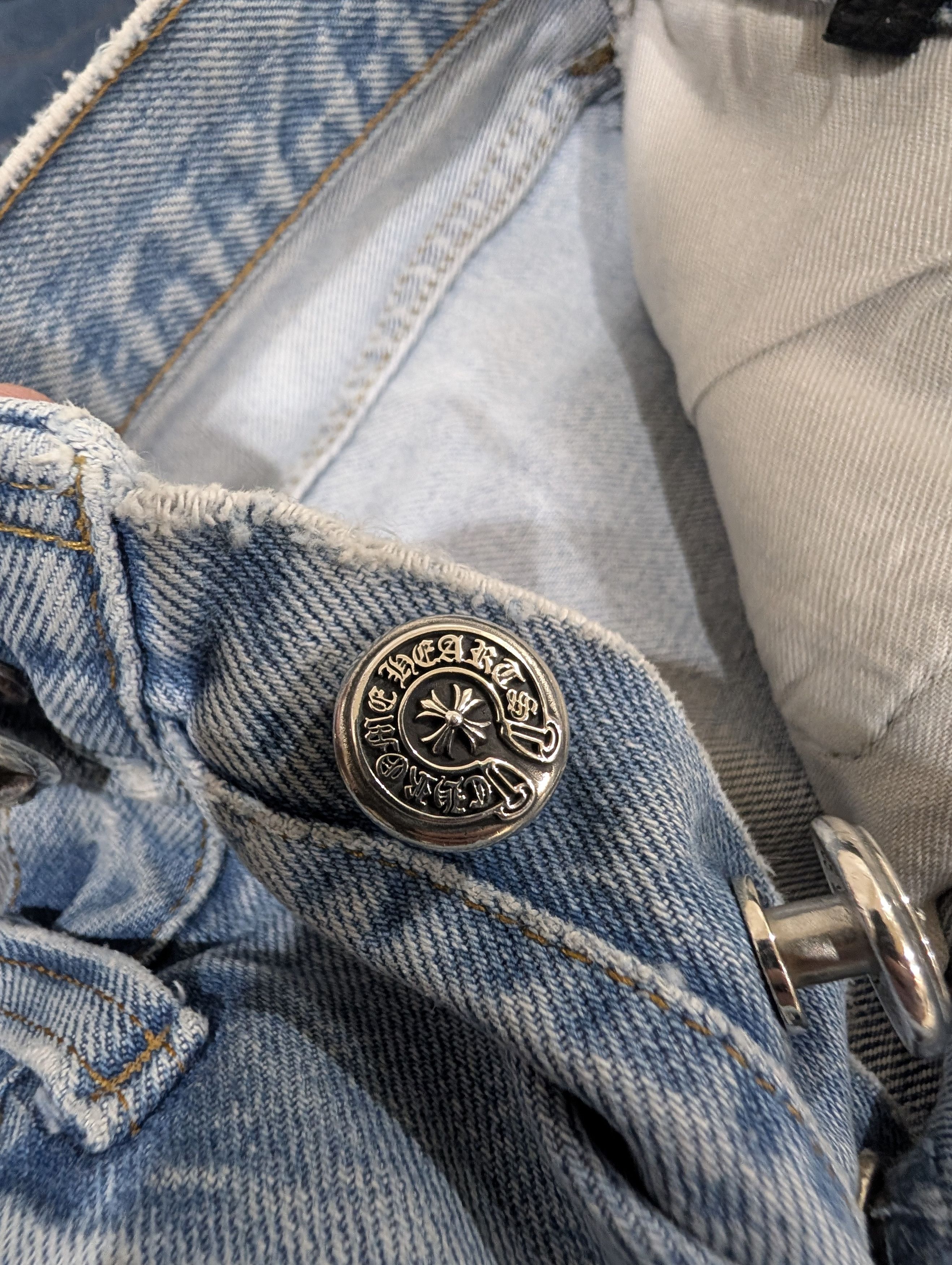 Chrome Hearts Green Alligator Cross Patch Levis 501 Jeans Size 29" - 22 Thumbnail