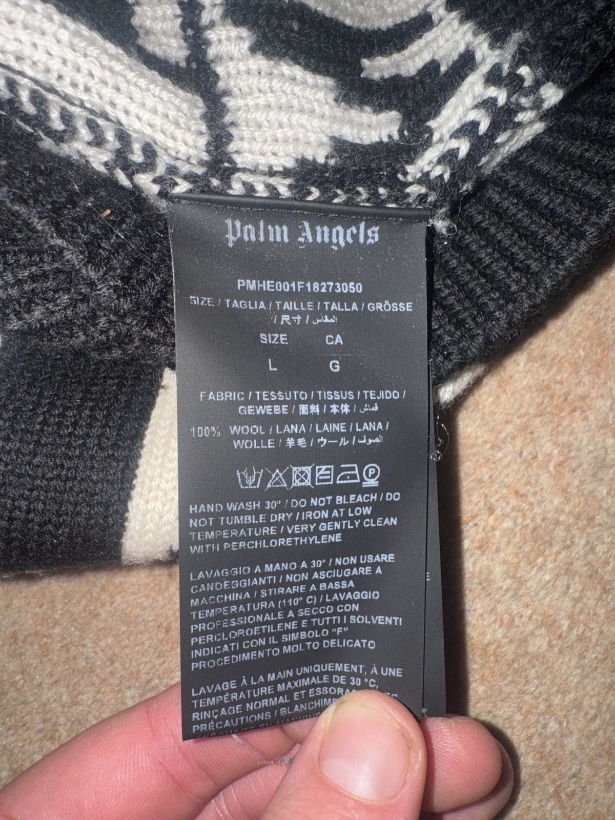 Palm Angels Palm Angels All-Over Logo Knit Sweater Size US XL / EU 56 / 4 - 4 Thumbnail