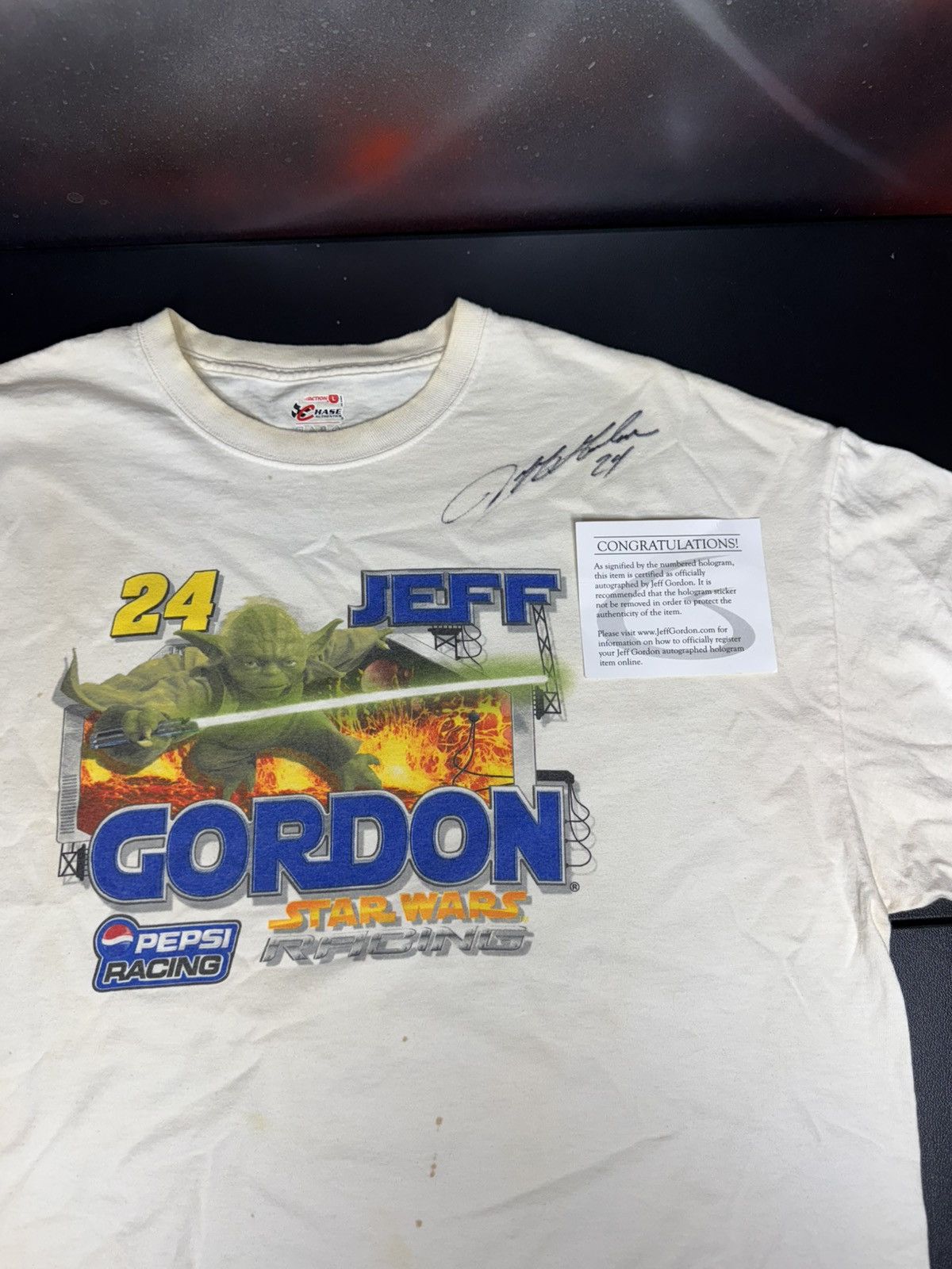Chase Authentics 2005 Nascar x Star Wars Jeff Gordon Autographed T-Shirt Size US L / EU 52-54 / 3 - 1 Thumbnail