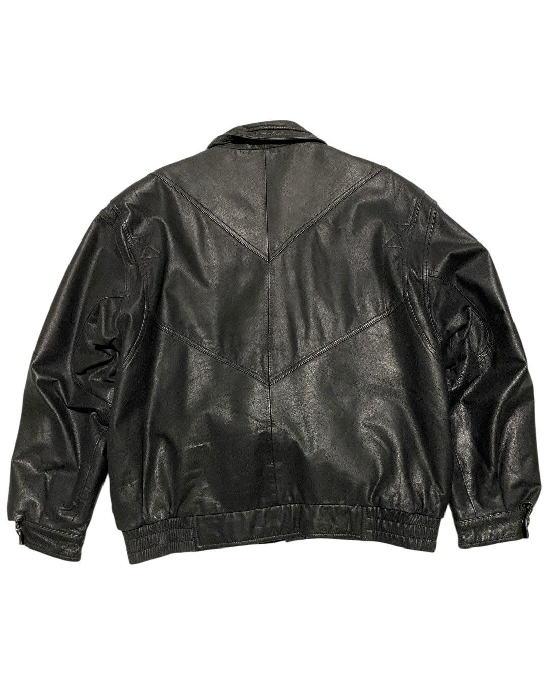 Genuine Leather Vintage 90's y2k real leather bomber jacket Size US XL / EU 56 / 4 - 3 Thumbnail