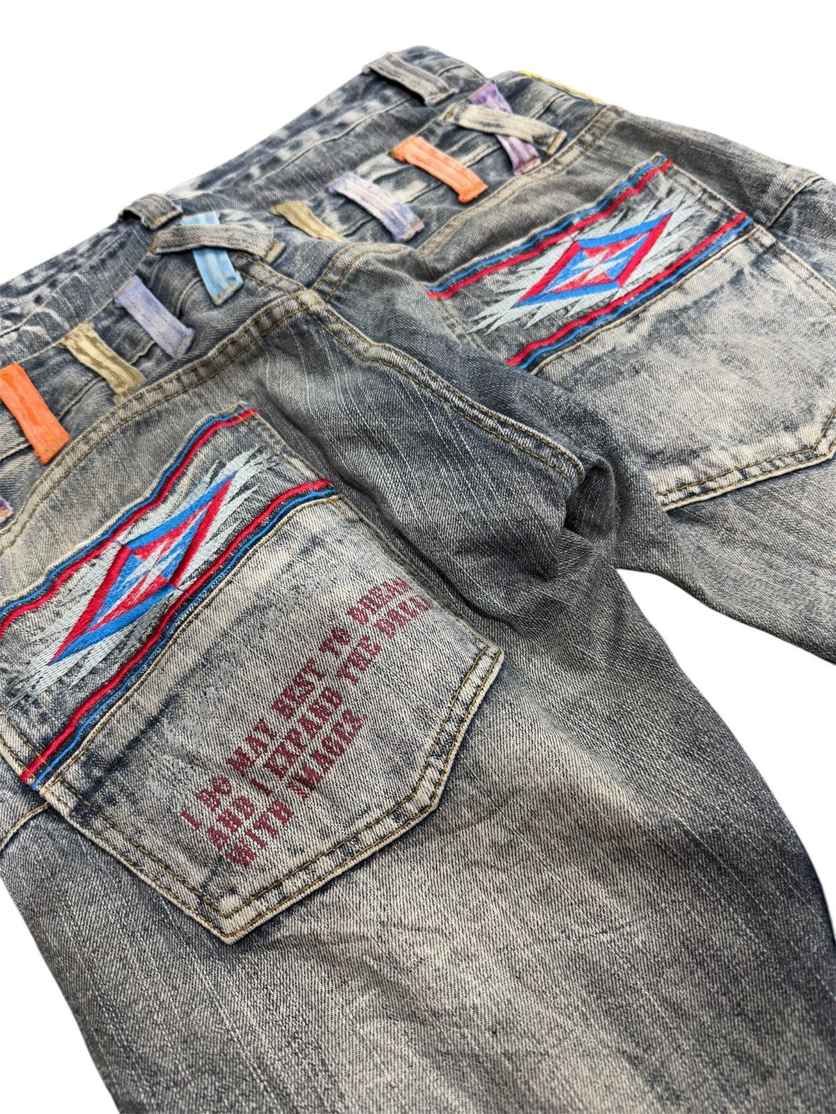If Six Was Nine DOMINATE DOUBLE WAIST DISTRESSED JEANS Size US 32 / EU 48 - 8 Thumbnail