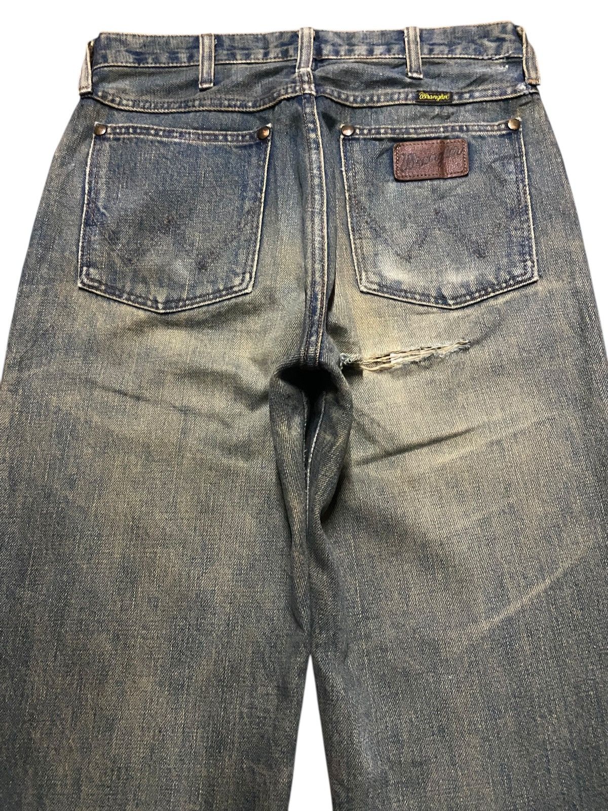Sandro Vintage Wrangler Sanforized Mud Wash Distressed Flare Jeans Size US 27 - 4 Thumbnail
