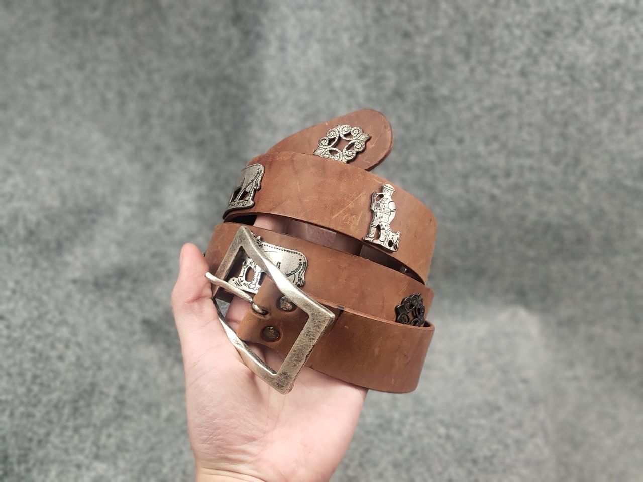 Etro Vintage 90's Etro Leather Metal iconic cows belt Old Money Size ONE SIZE - 13 Thumbnail