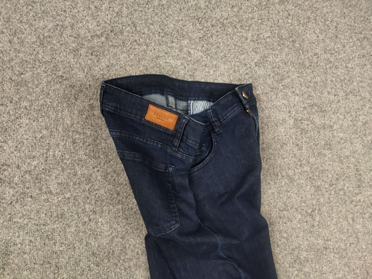 Sezane Sezane Design Dark Blue cotton Blend Slim Fit Denim Jeans Size 32" / US 10 / IT 46 - 8 Thumbnail