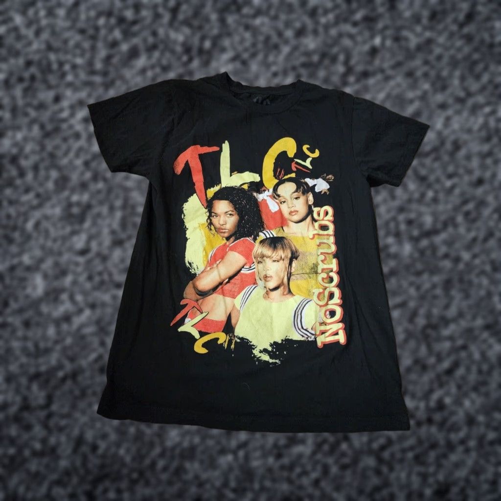 Vintage TLC No Scrubs Black Short Sleeve Women's T Shirt Hip Hop Rap Cotton Size S / US 4 / IT 40 - 1 Thumbnail