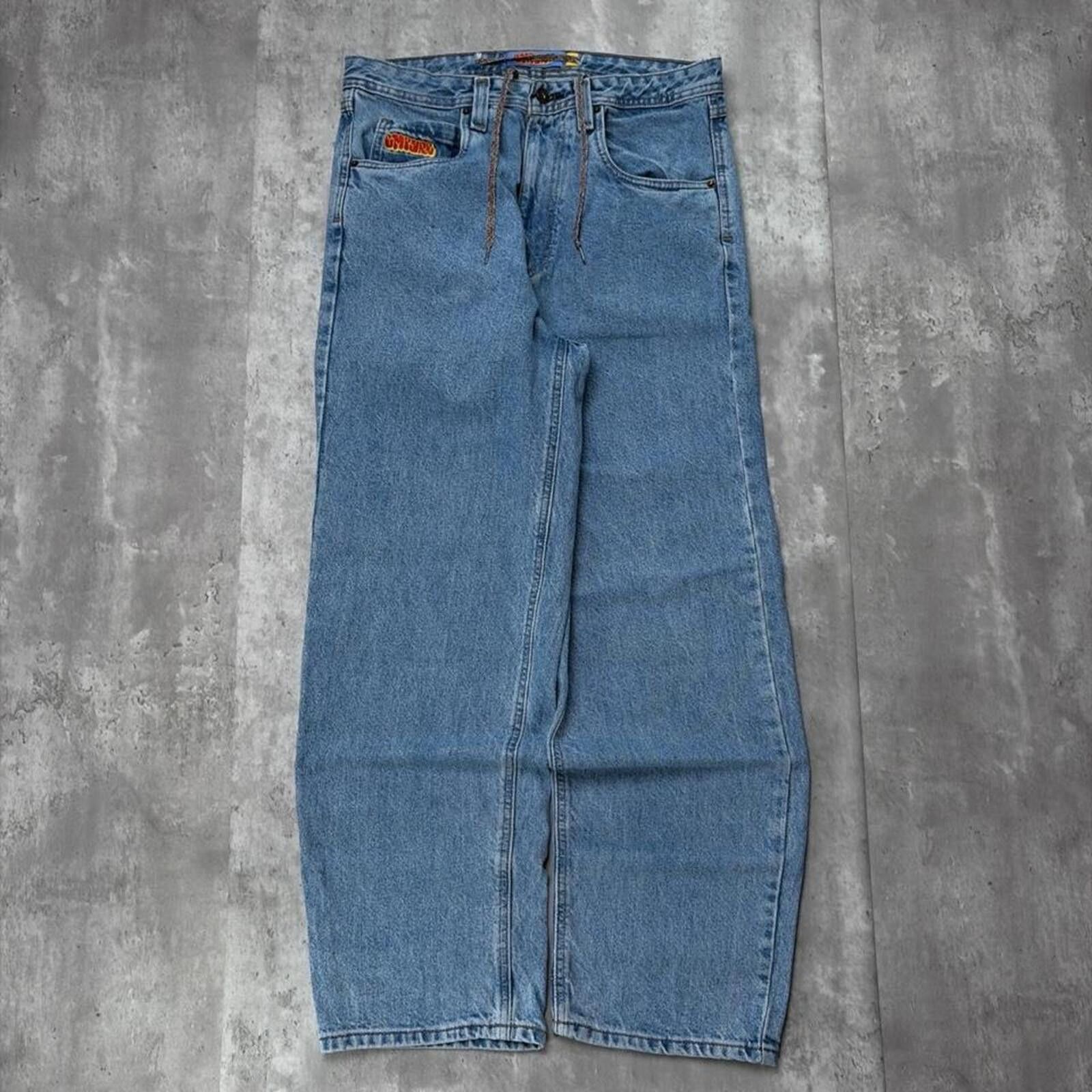 Empyre Y2K Light Wash Empyre Grunge Skater Baggy Denim Jeans Size 36" / US 14 / IT 50 - 2 Thumbnail