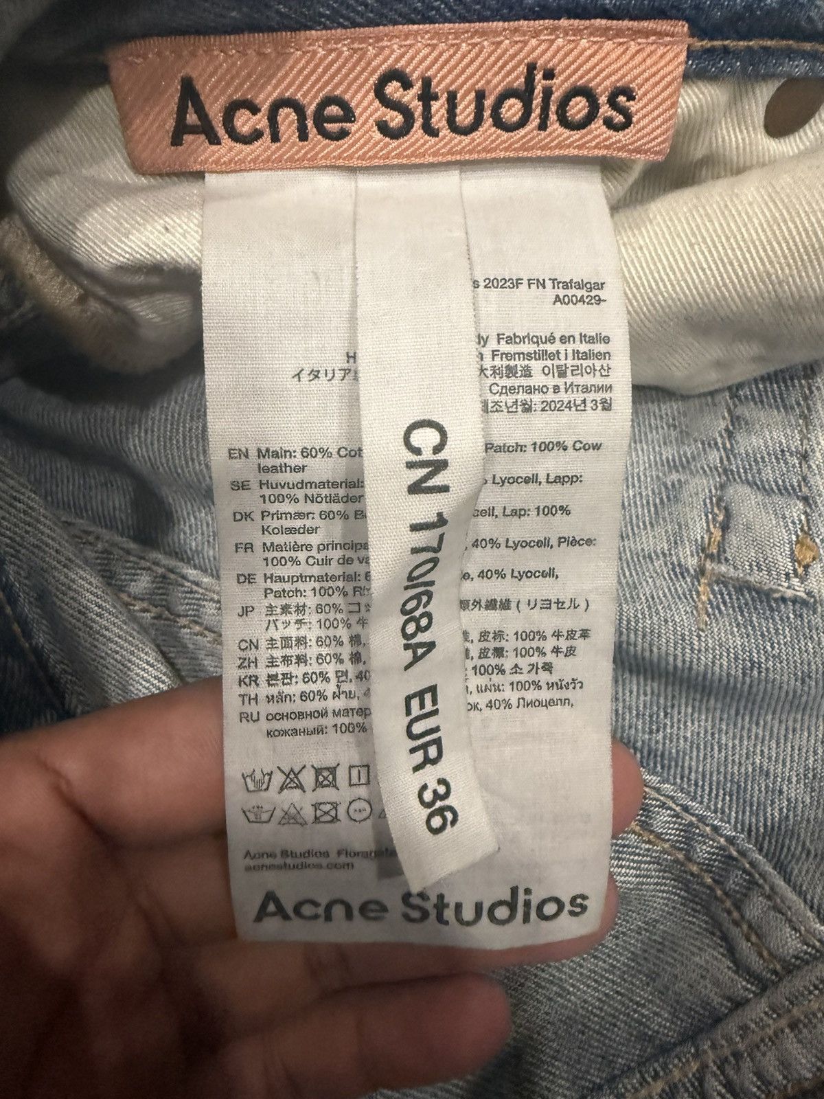 Acne Studios Acne Studios 2023m light blue paint splatter Size US 28 / EU 44 - 4 Thumbnail