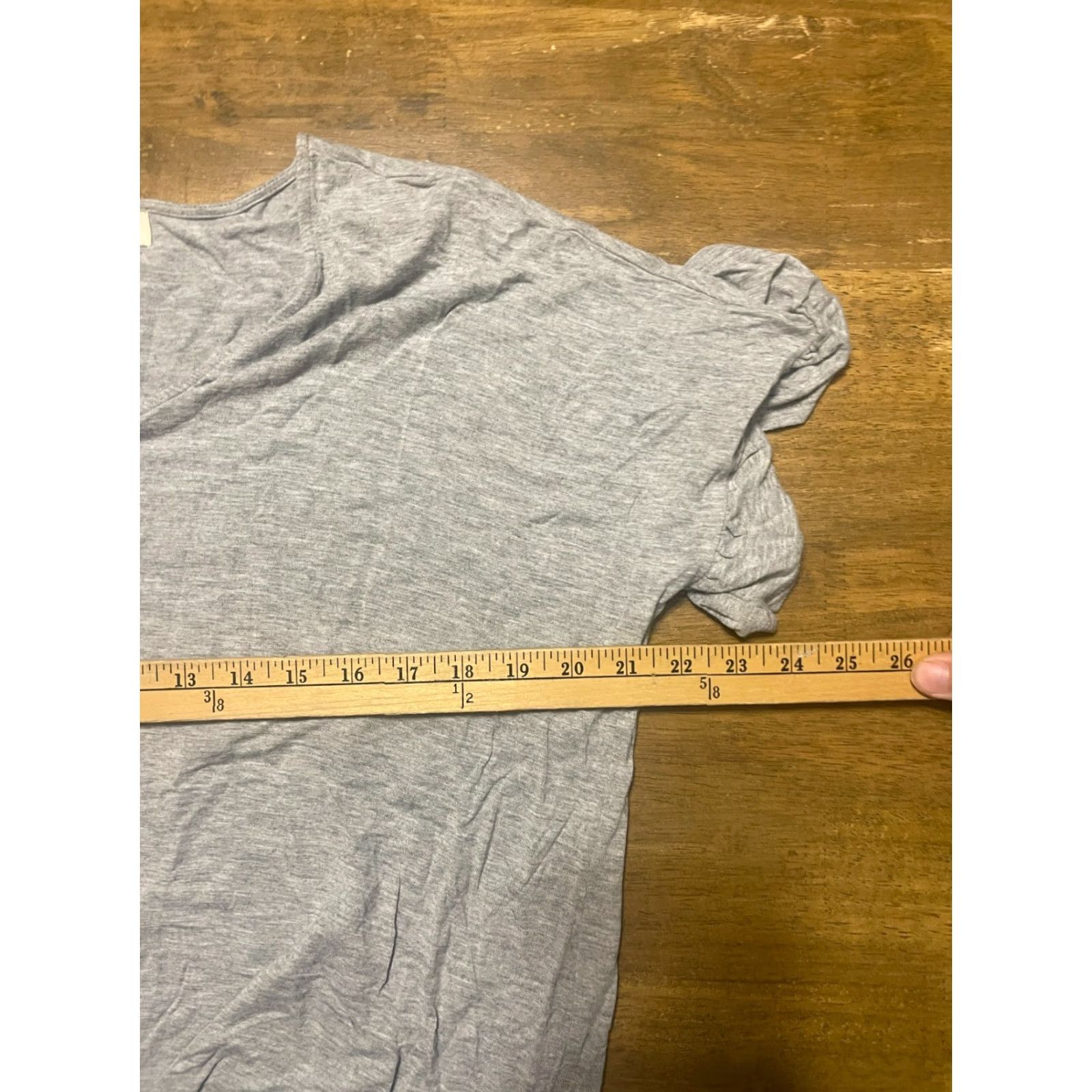 Vintage Style & Co. Shirt Women's Large Gray Front Twist V-neck T-Shirt, Casual, Regular Fit, Pullover, Solid, Fall Spring Summer, Women, Basic Modern Size L / US 10 / IT 46 - 6 Thumbnail