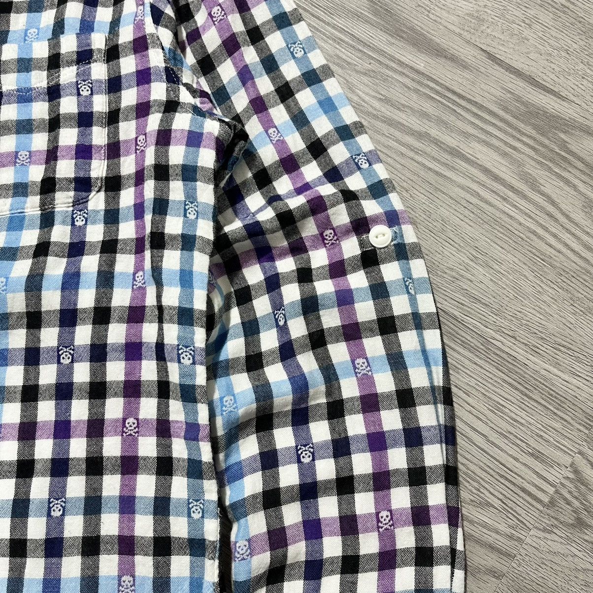 Beams Plus 2000s Beams Heart Skull Punk Logo Aop Plaid Shirt Button Up Size US S / EU 44-46 / 1 - 7 Thumbnail