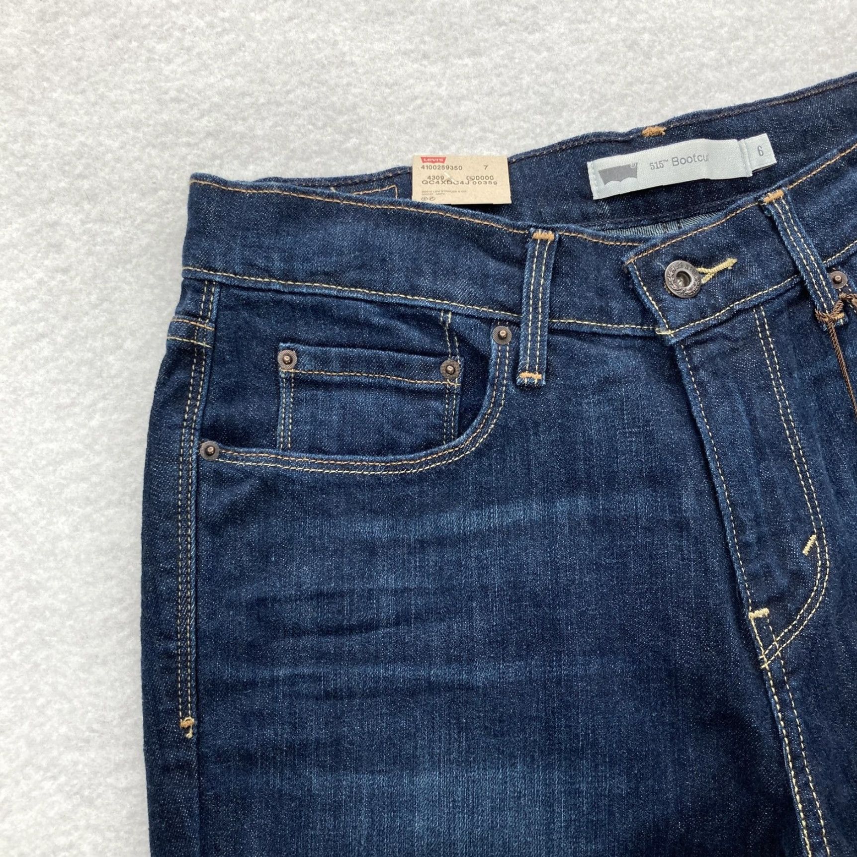Levi's VINTAGE? No. Levi's 515 Jeans Womens 6 Bootcut Dark Blue Mid Rise Stretch Western Cowgirl Size 28" / US 6 / IT 42 - 3 Thumbnail