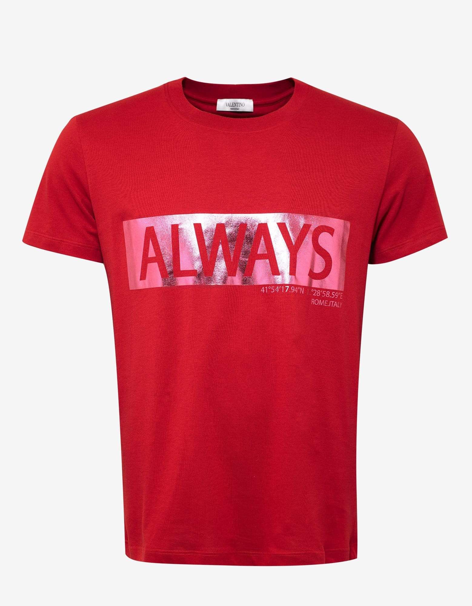 Valentino Valentino Red 'Always' Print T-Shirt Size US XS / EU 42 / 0 - 1 Thumbnail