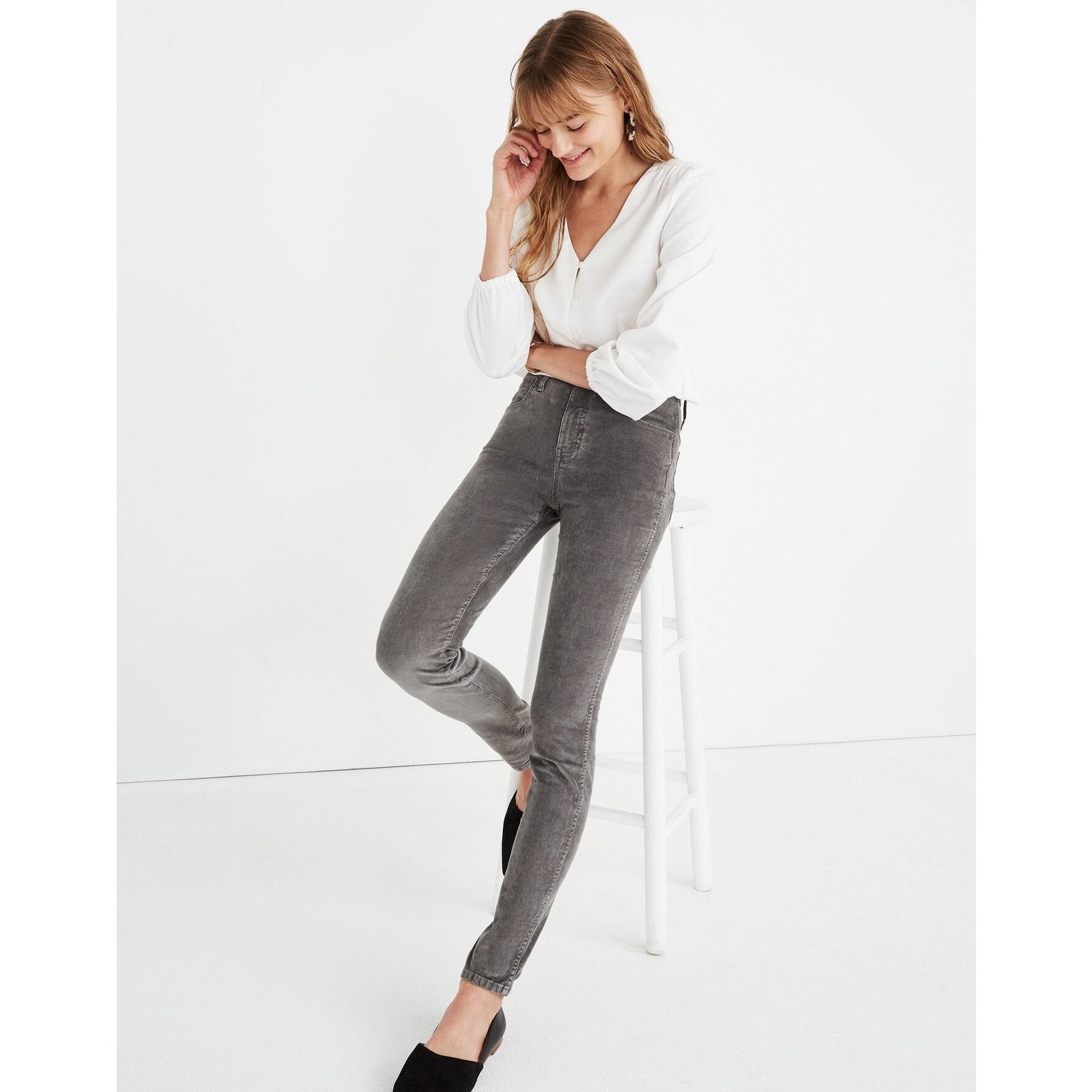 Madewell Madewell Corduroy 10" High Rise Skinny Jeans Red Womens 29P Size 28" / US 6 / IT 42 - 9 Thumbnail
