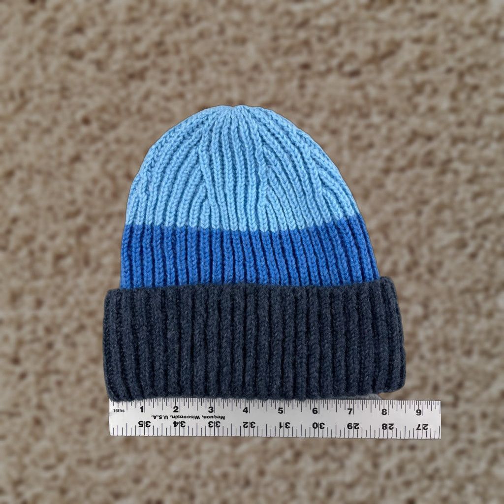 Vintage Target Beanie Adult One Size Blue Stripe Knit Acrylic Polyester Blend Knit Beanie Target Unisex Adults Mens Womens Size ONE SIZE - 1 Thumbnail