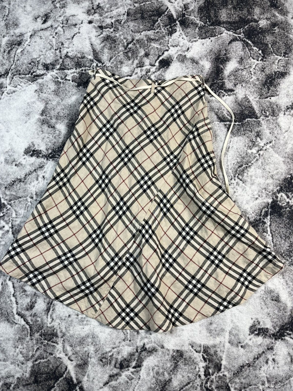 Burberry Burberry Nova Check Skirt Linen Beige Women XS (fits XS–S) Size 29" - 14 Thumbnail