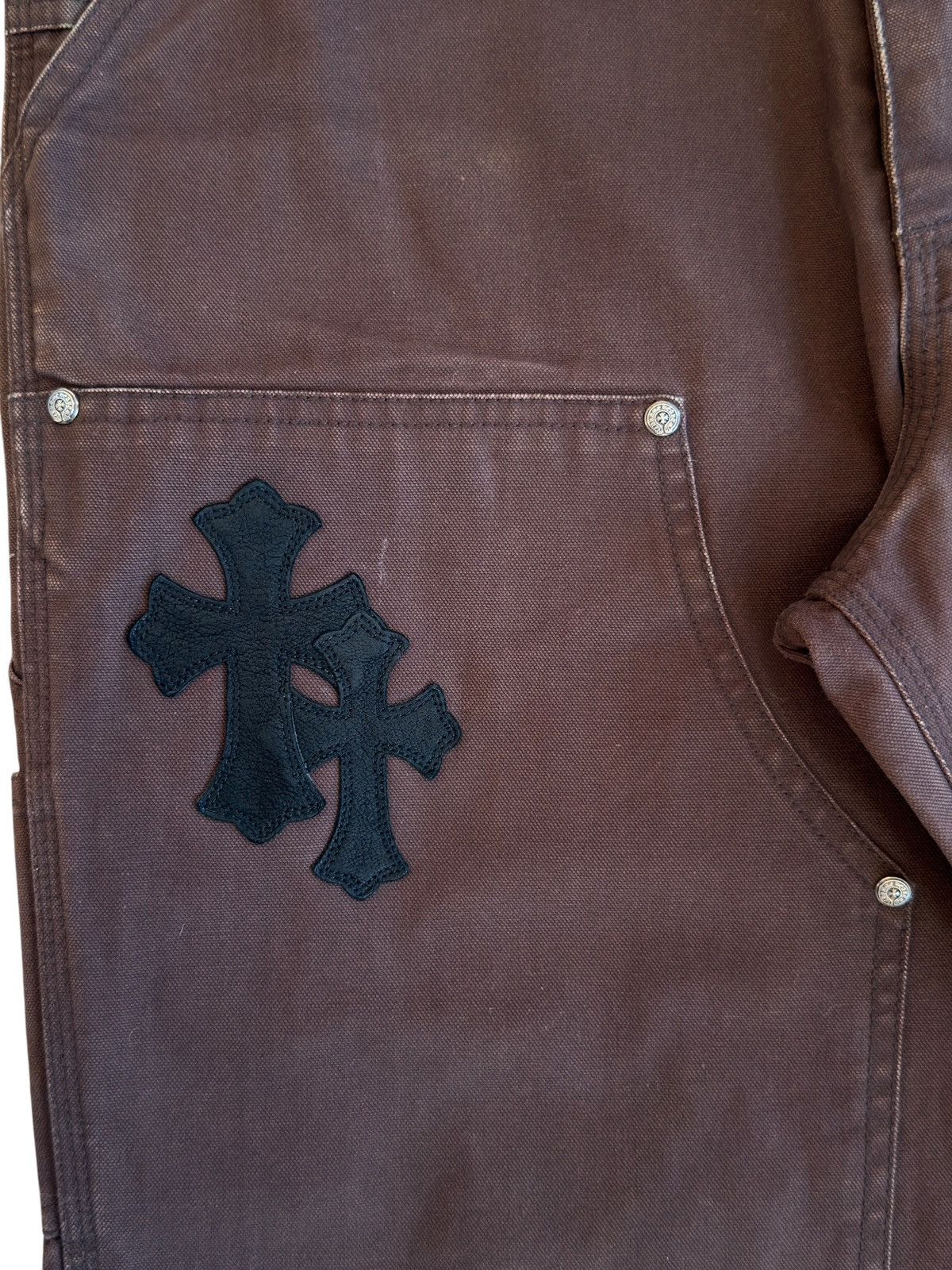 Chrome Hearts Chrome Hearts 1/1 Goat Leather Patched Brown Carpenter Pants Size US 32 / EU 48 - 7 Thumbnail