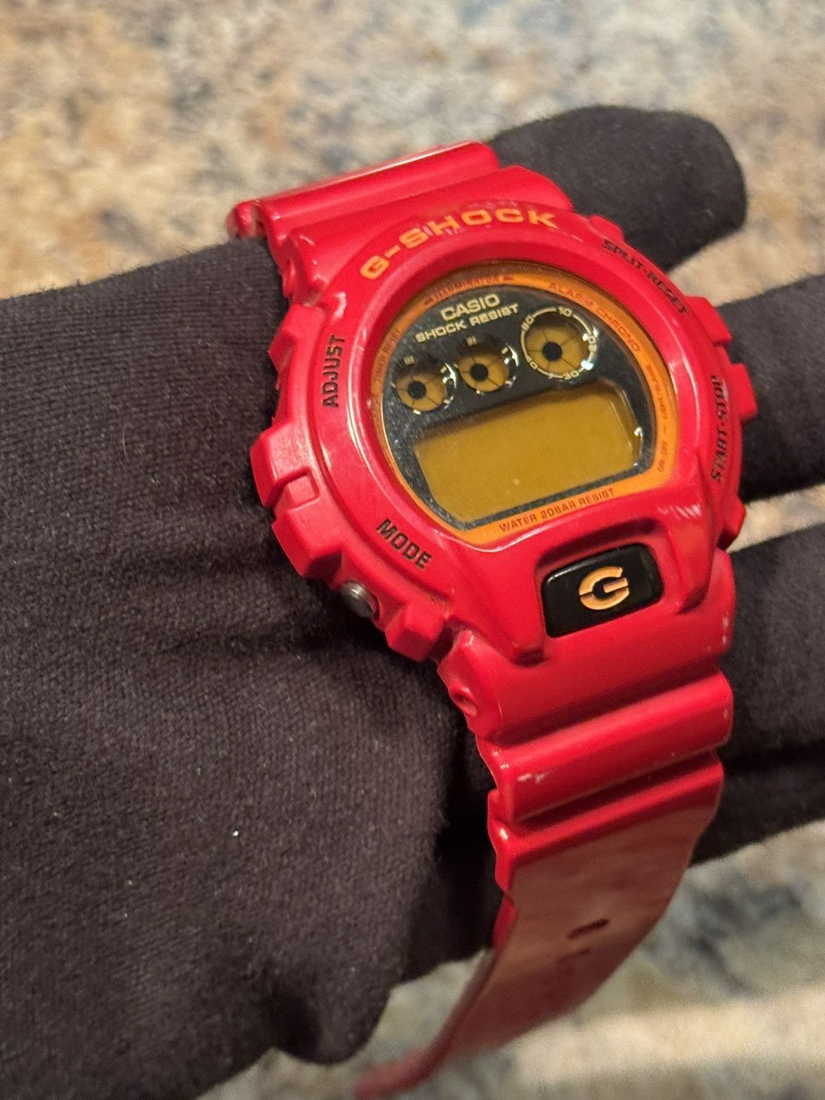 G Shock Casio G-Shock DW-6900 Red Gold Triple Graph Digital Watch Size ONE SIZE - 5 Thumbnail
