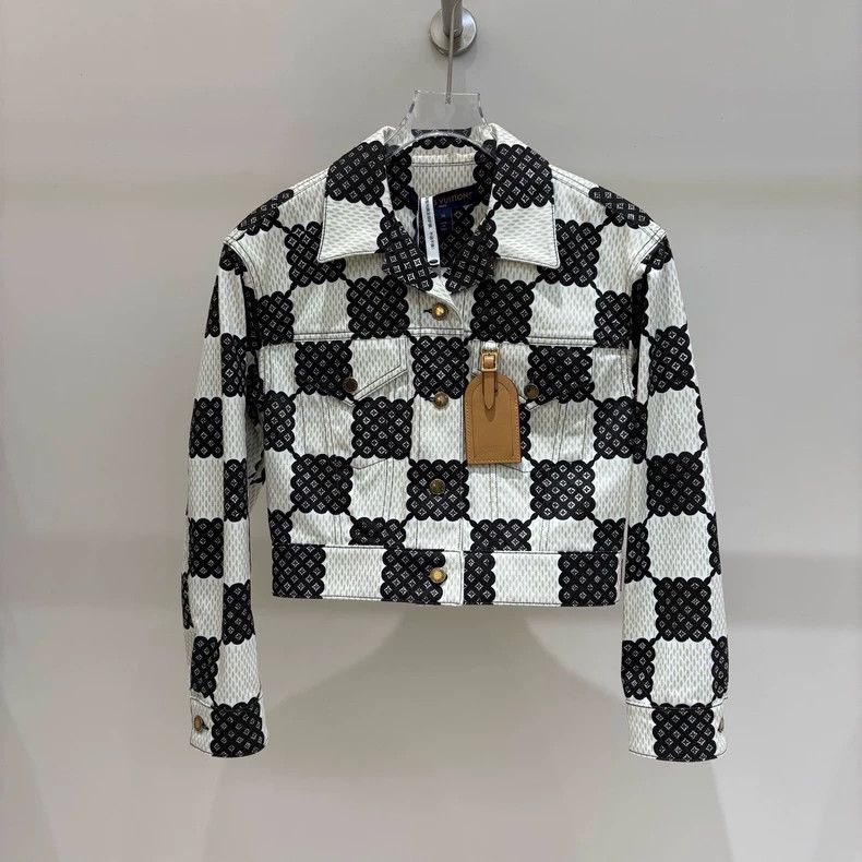 Louis Vuitton Louis Vuitton Checkerboard printed leather denim jacket Size XS / US 0-2 / IT 36-38 - 1 Thumbnail