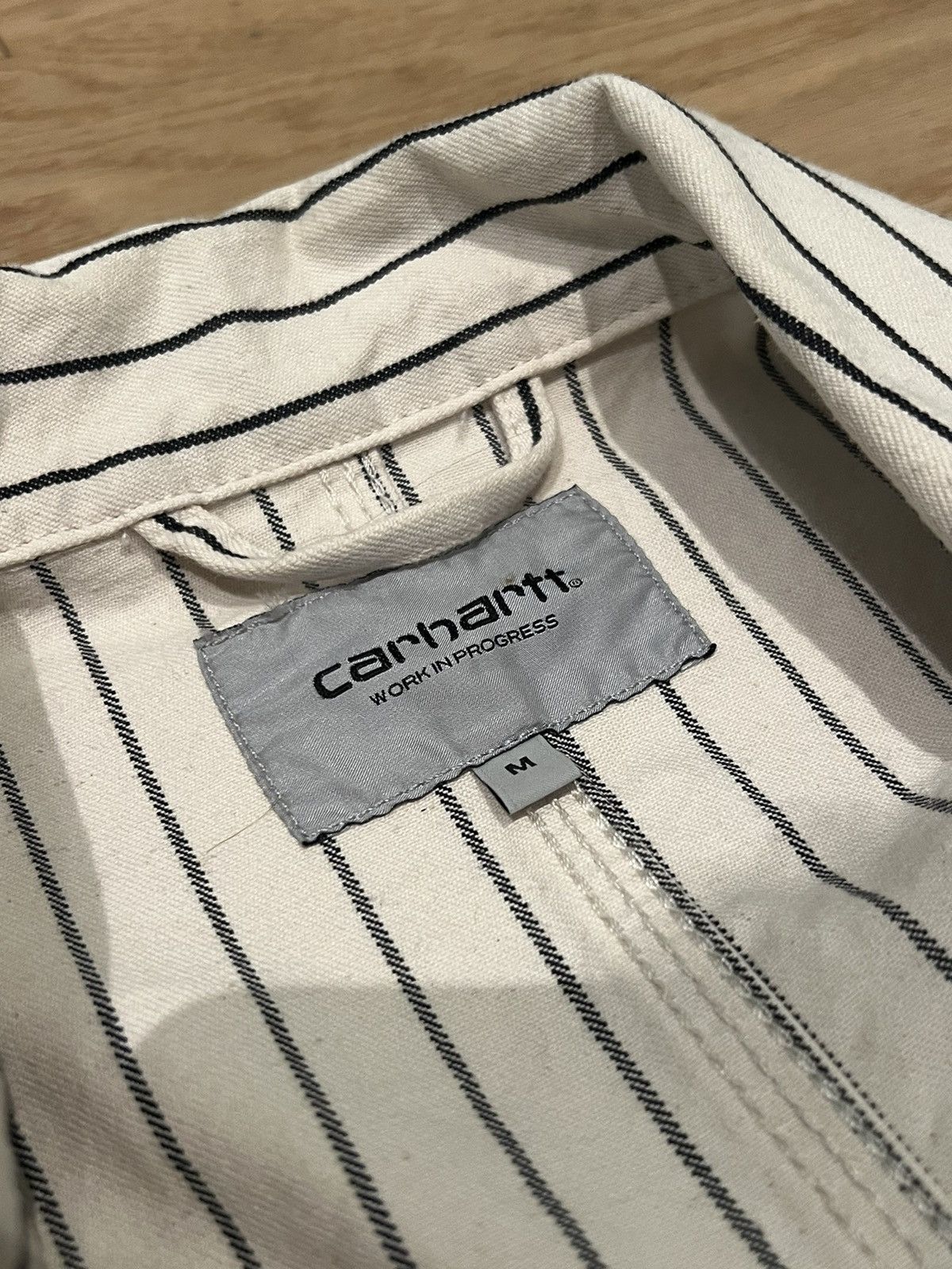 Carhartt × Carhartt Wip × Vintage Carhartt WIP Trade Michigan Coat - White w/ Pinstripes Size US M / EU 48-50 / 2 - 2 Thumbnail