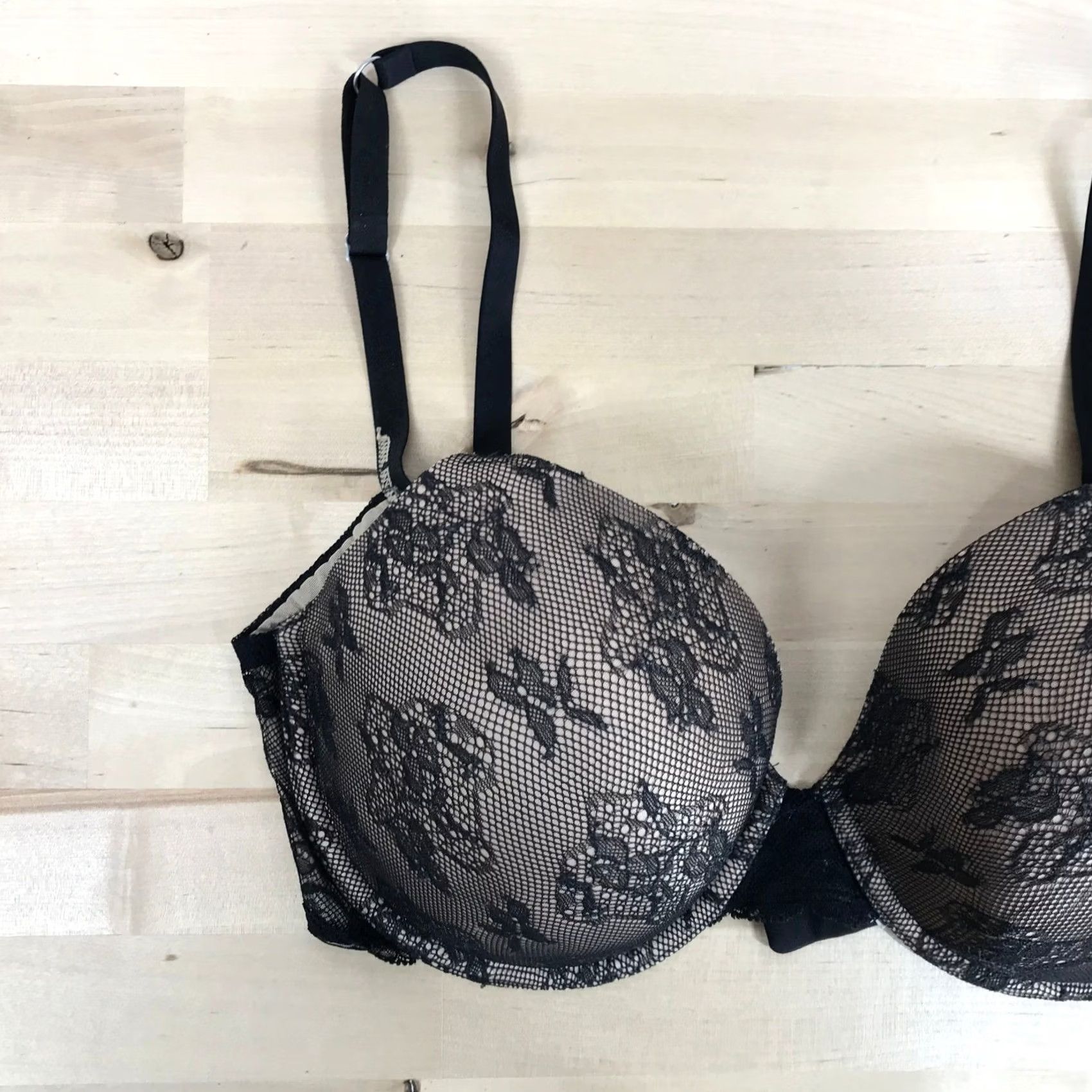 Victoria's Secret Victoria'S Secret Bra Womens 34DD Black BioFit Floral Lace Padded Full Coverage Size ONE SIZE - 2 Thumbnail