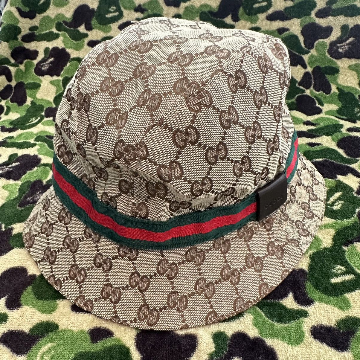 Vintage GUCCI GG MONOGRAM CANVAS BUCKET HAT M Size ONE SIZE - 1 Thumbnail