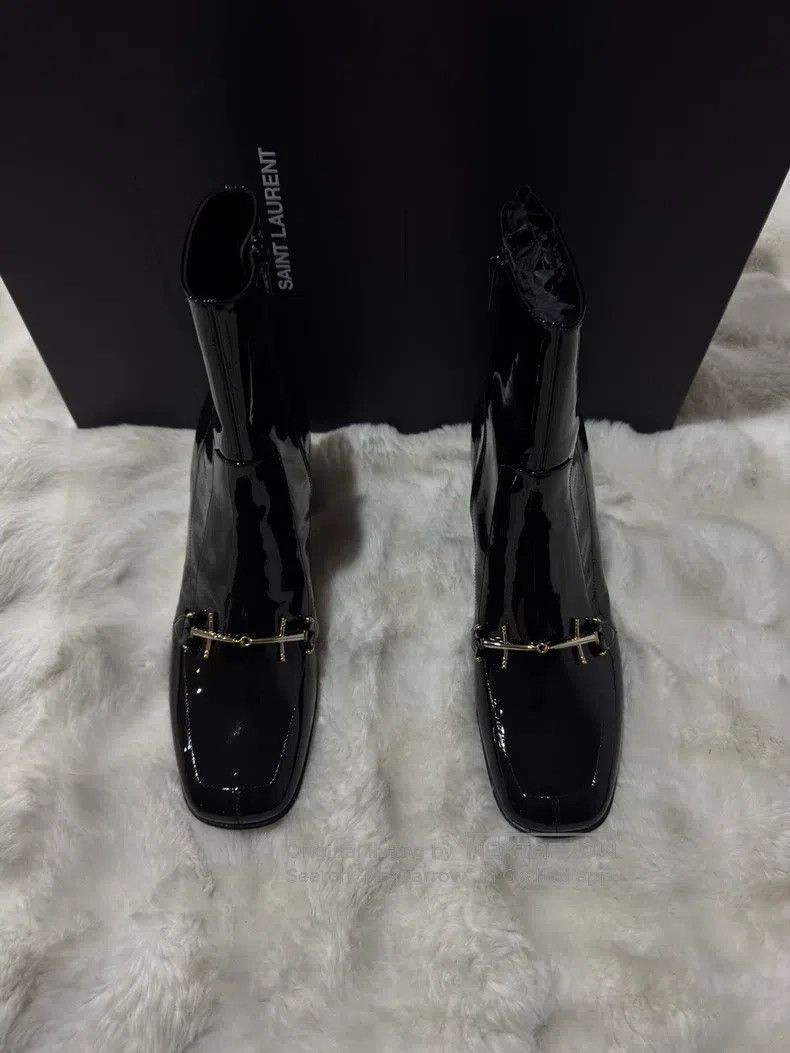 Saint Laurent Paris Saint Laurent Paris Black Gold Men's Boots Leather Boots Size US 8.5 / EU 41-42 - 7 Thumbnail